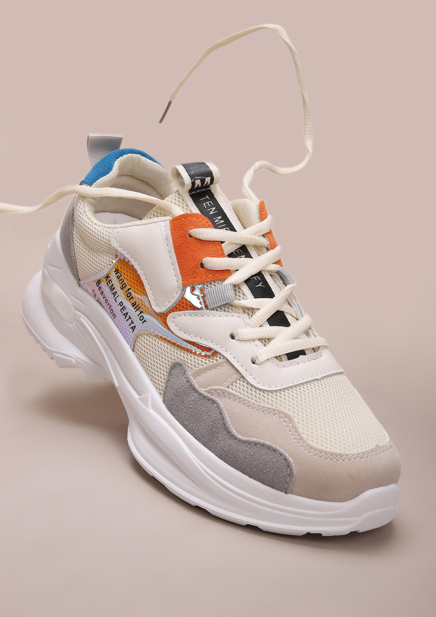 COOL IN COLORS ORANGE WHITE TRAINERS