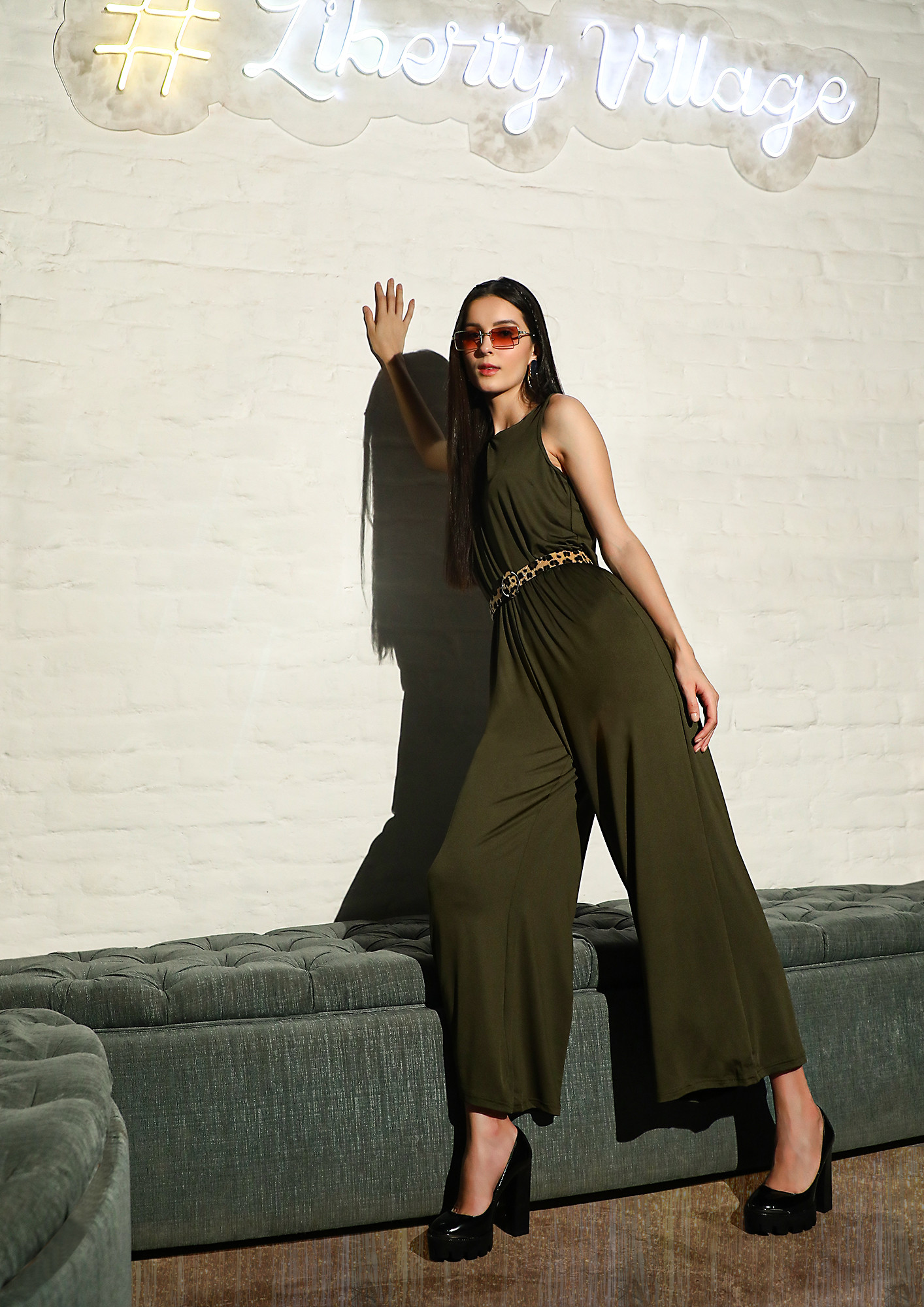 SLAY YOUR WAY ARMY GREEN JUMPSUIT