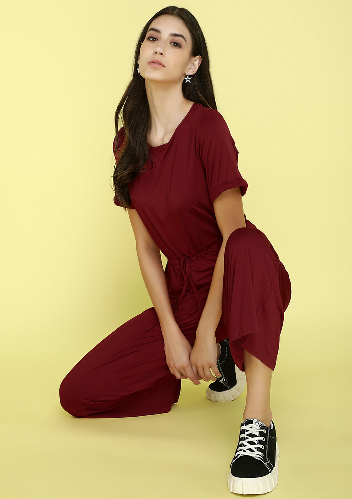 Get The Vibe Wine Jumpsuit