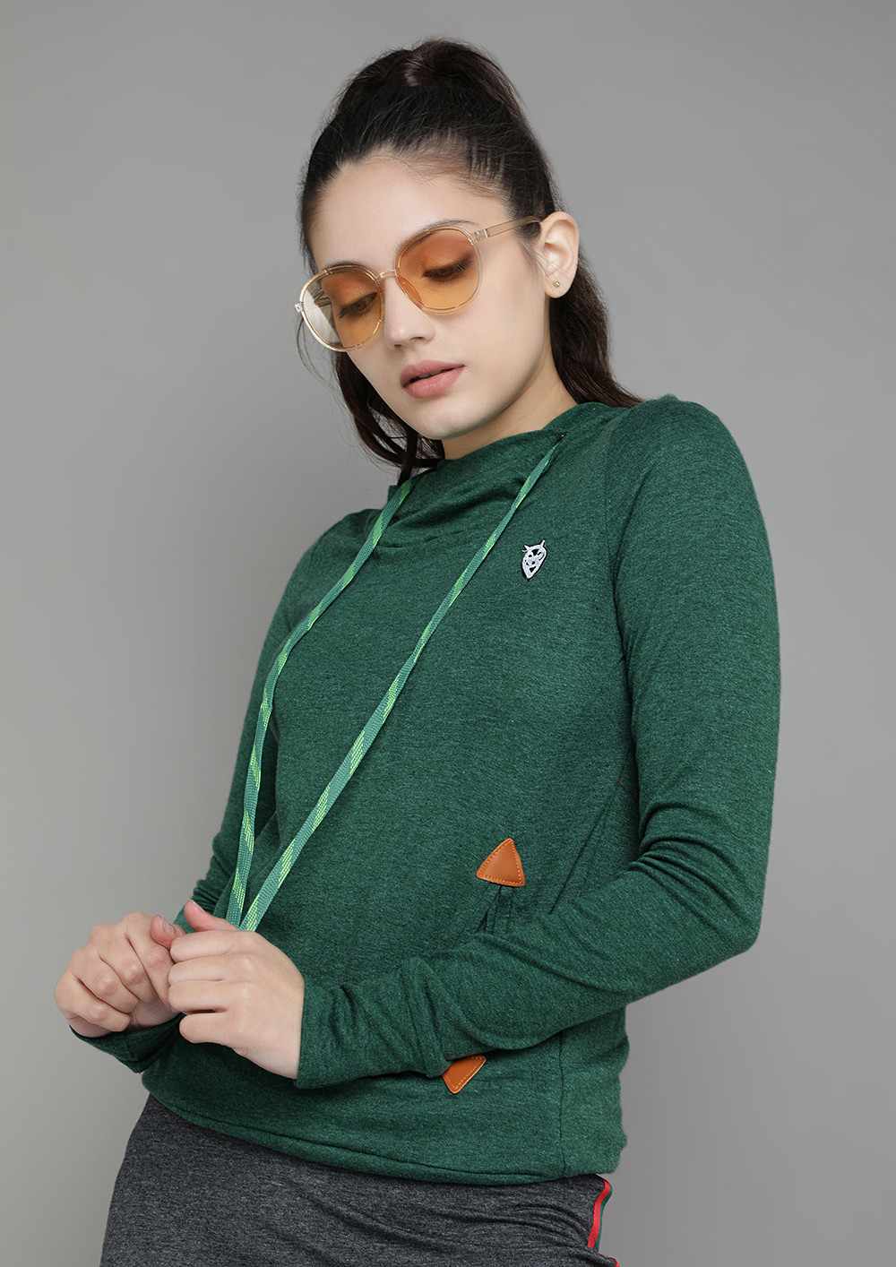 NO COLD DAYS GREEN HOODED T-SHIRT