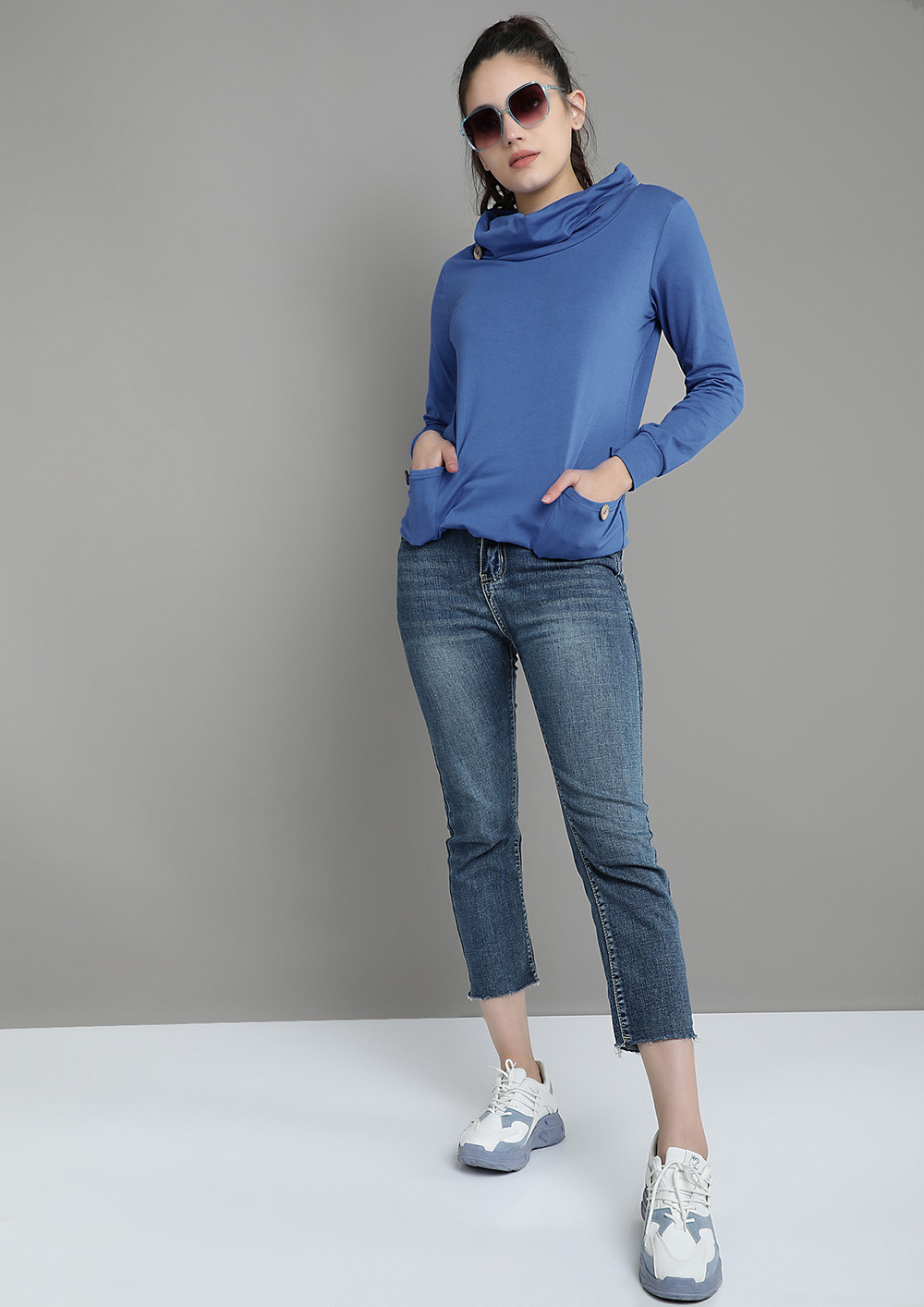OUT FOR THE CHILL ELECTRIC BLUE SWEATSHIRT