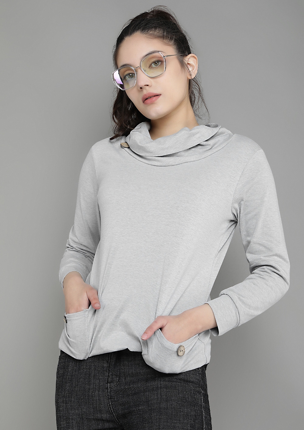 OUT FOR THE CHILL LIGHT GREY SWEATSHIRT