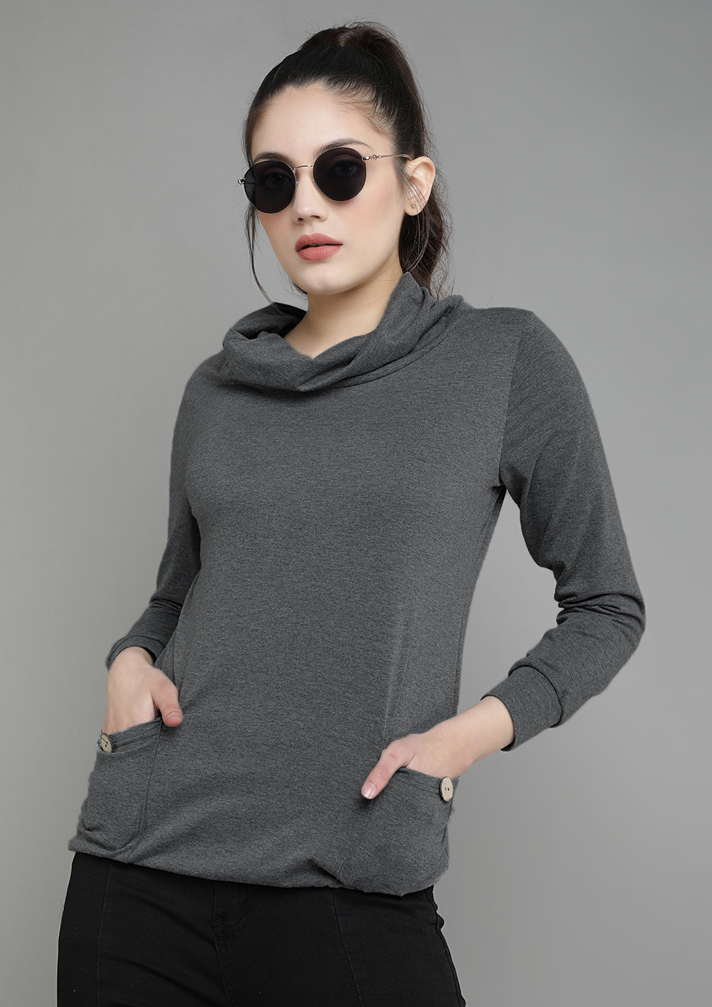 OUT FOR THE CHILL DARK GREY SWEATSHIRT