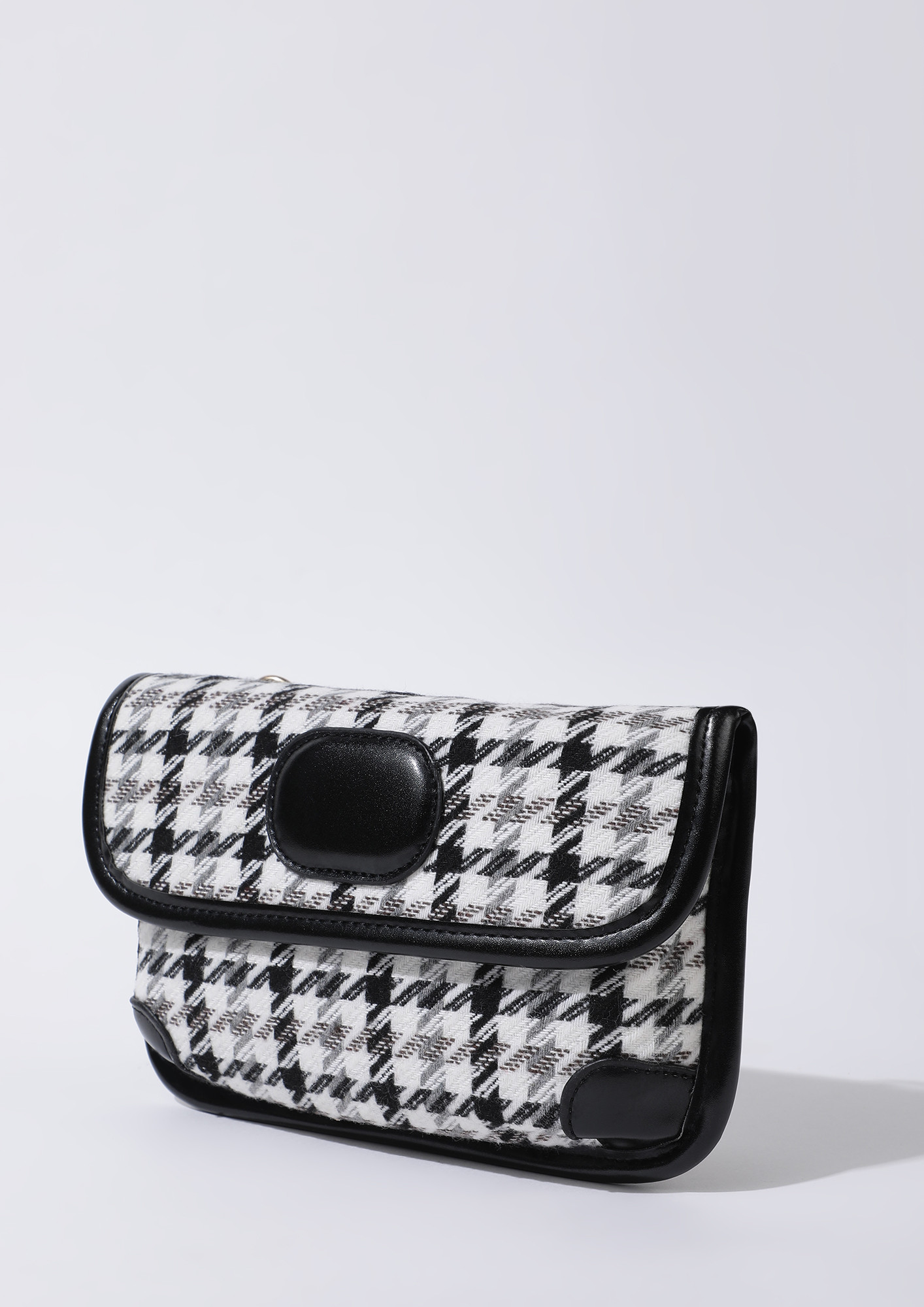 WOVEN WITH CARE BLACK WHITE SLING BAG