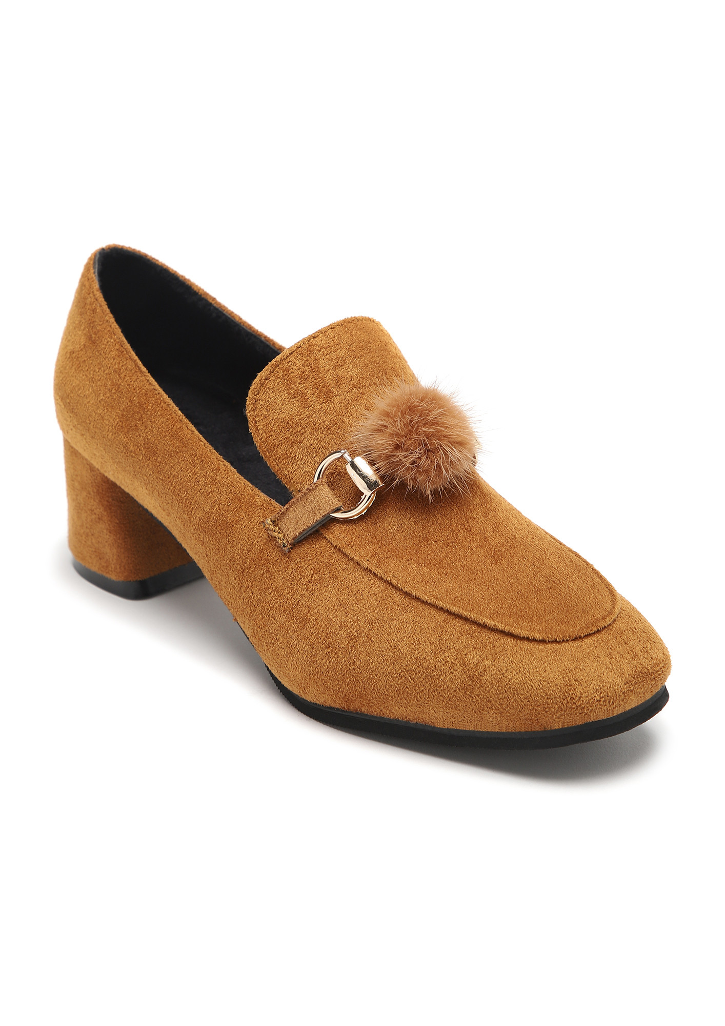 SMASUAL CHIC EARTH YELLOW HEELED LOAFERS