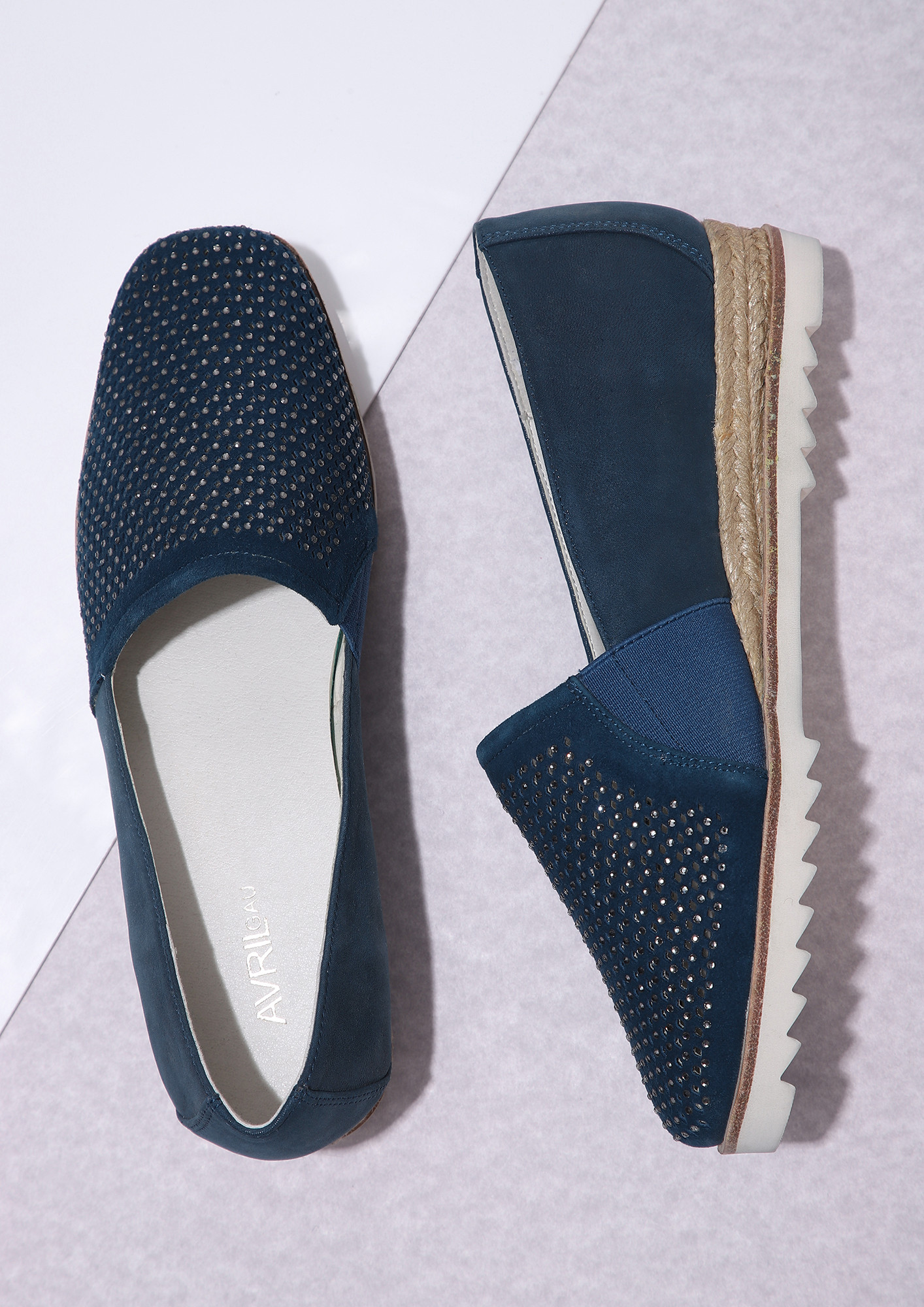 GONE WITH THE STUDS BLUE ESPADRILLES