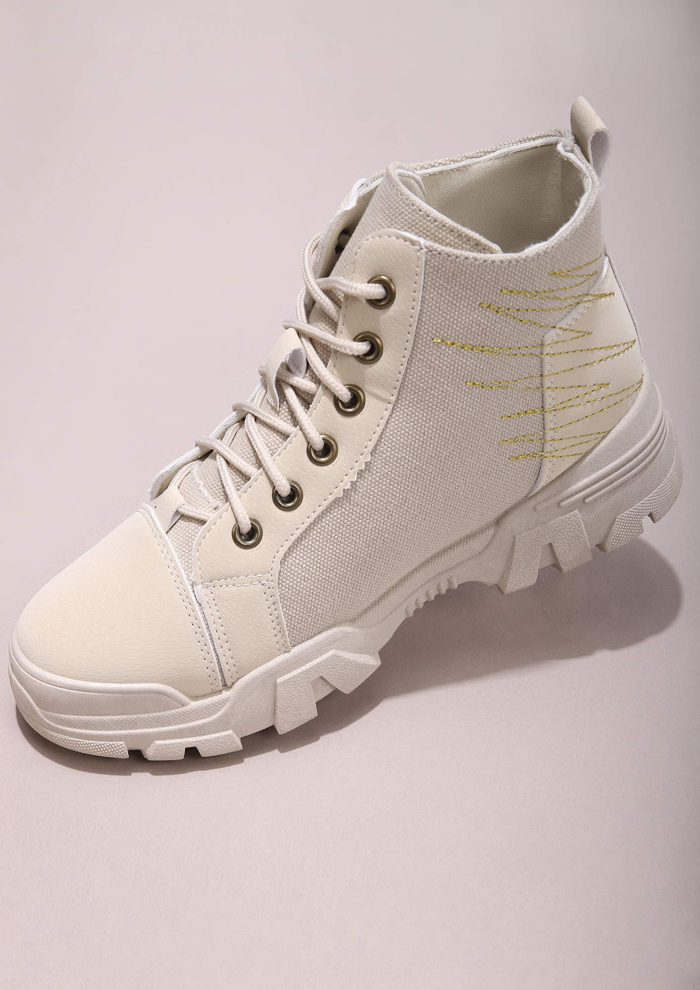 SNEAKER-BOOTS KINDA PERSON BEIGE CASUAL SHOES
