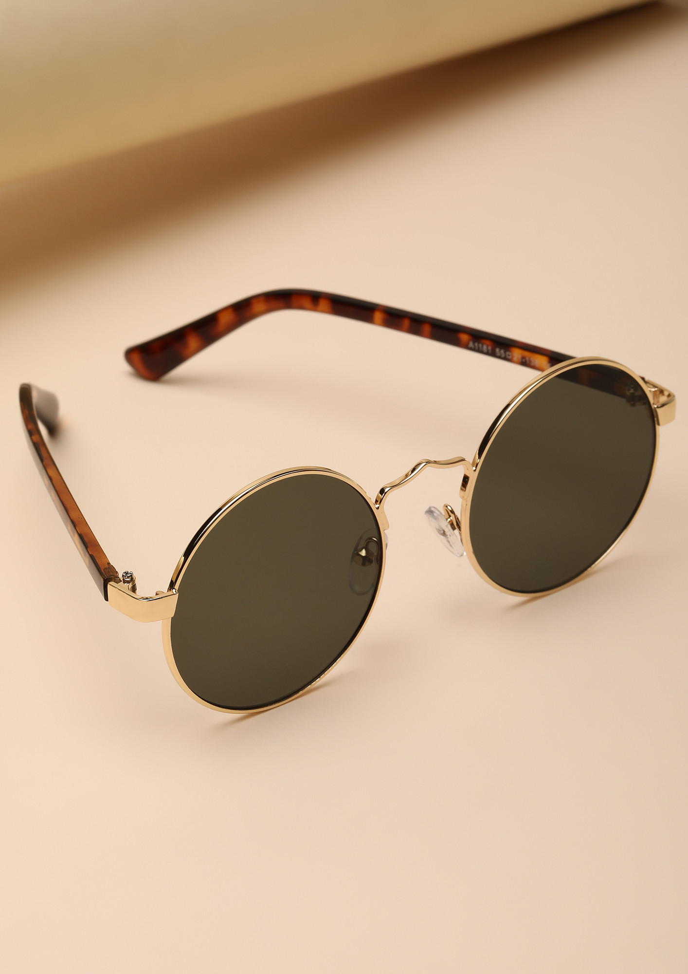 CLASSIC AND COOL FOREVER OLIVE ROUND SUNGLASSES