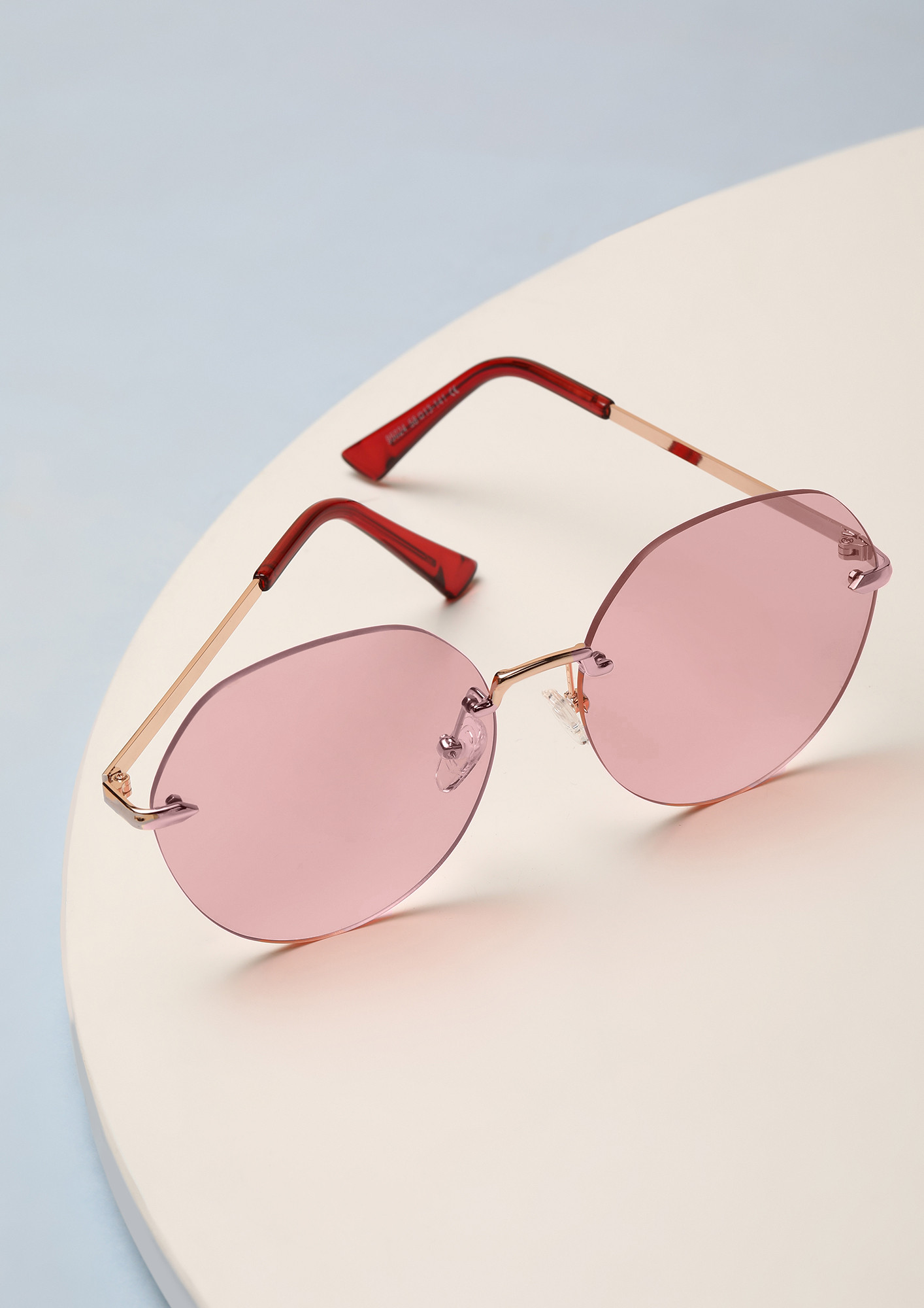 IN THE HOOD PINK ROUND SUNGLASSES