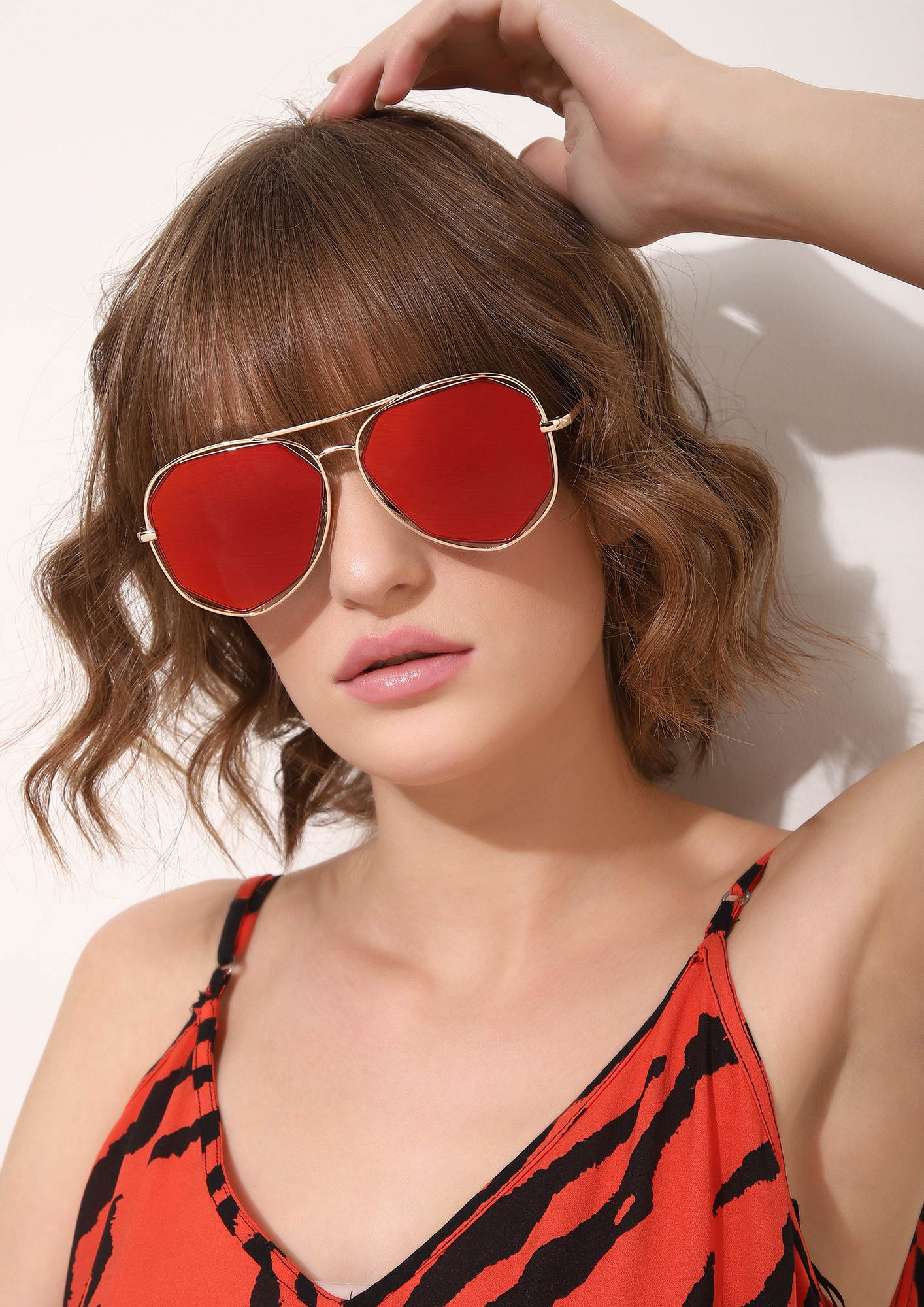 Buy BRING IT ON RED RETRO SUNGLASSES for Women Online in India