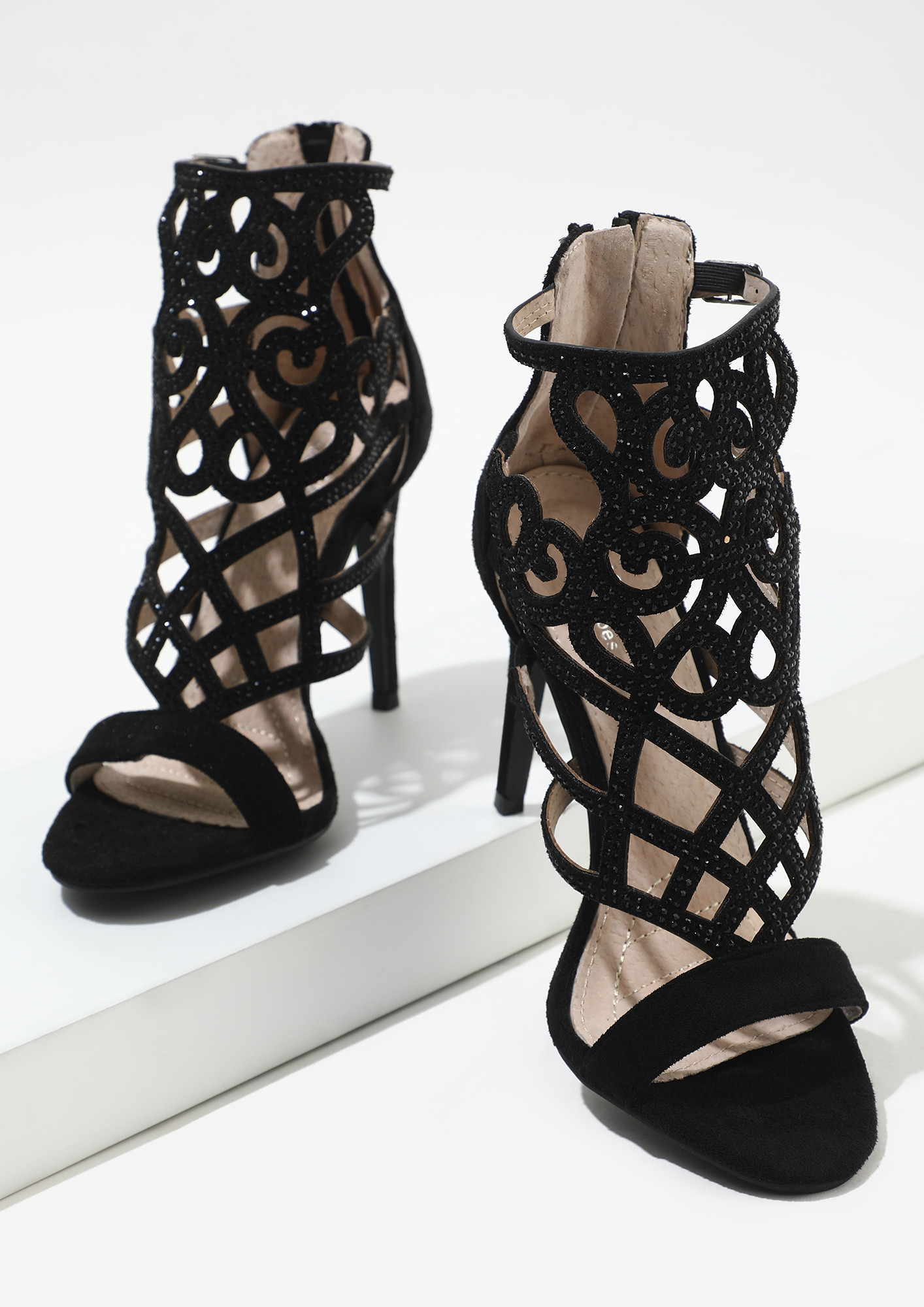 Attention, It's Mysterious Black Heeled Sandals