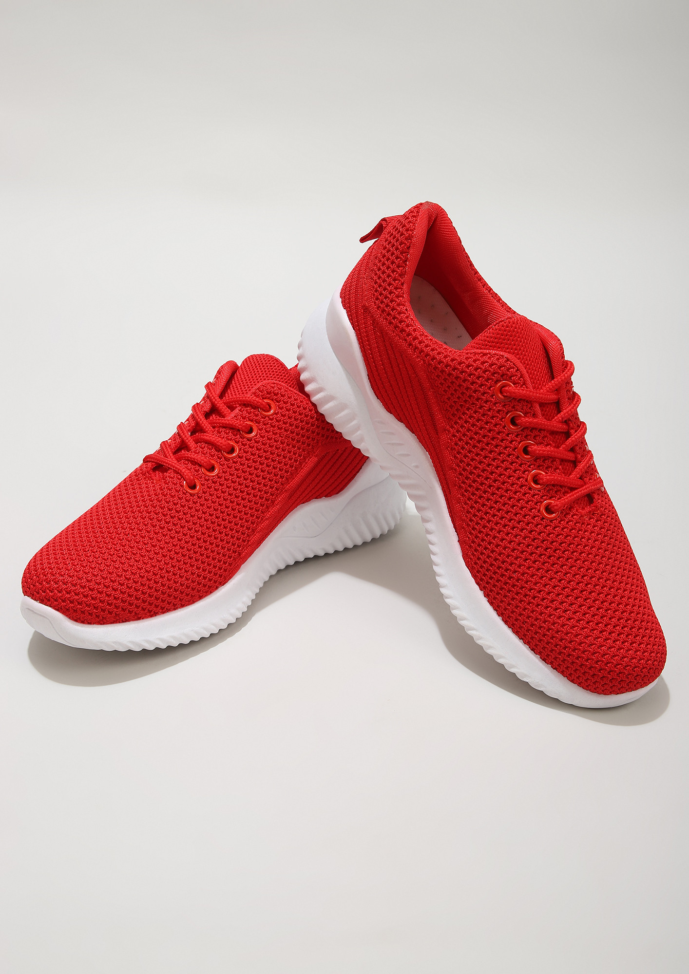 GOING BACK TO BASICS RED TRAINERS