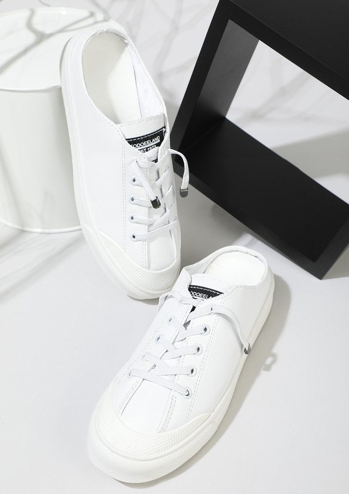 THE COMFY SPORTY WHITE MULE SNEAKERS