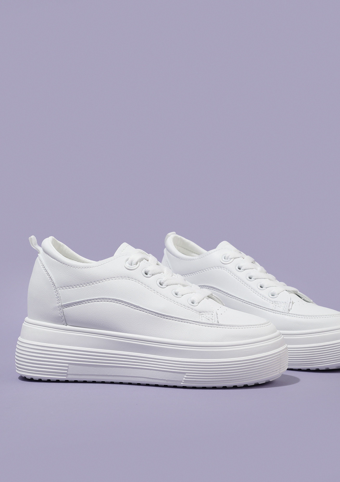 WALK AN EXTRA MILE MILK WHITE TRAINERS
