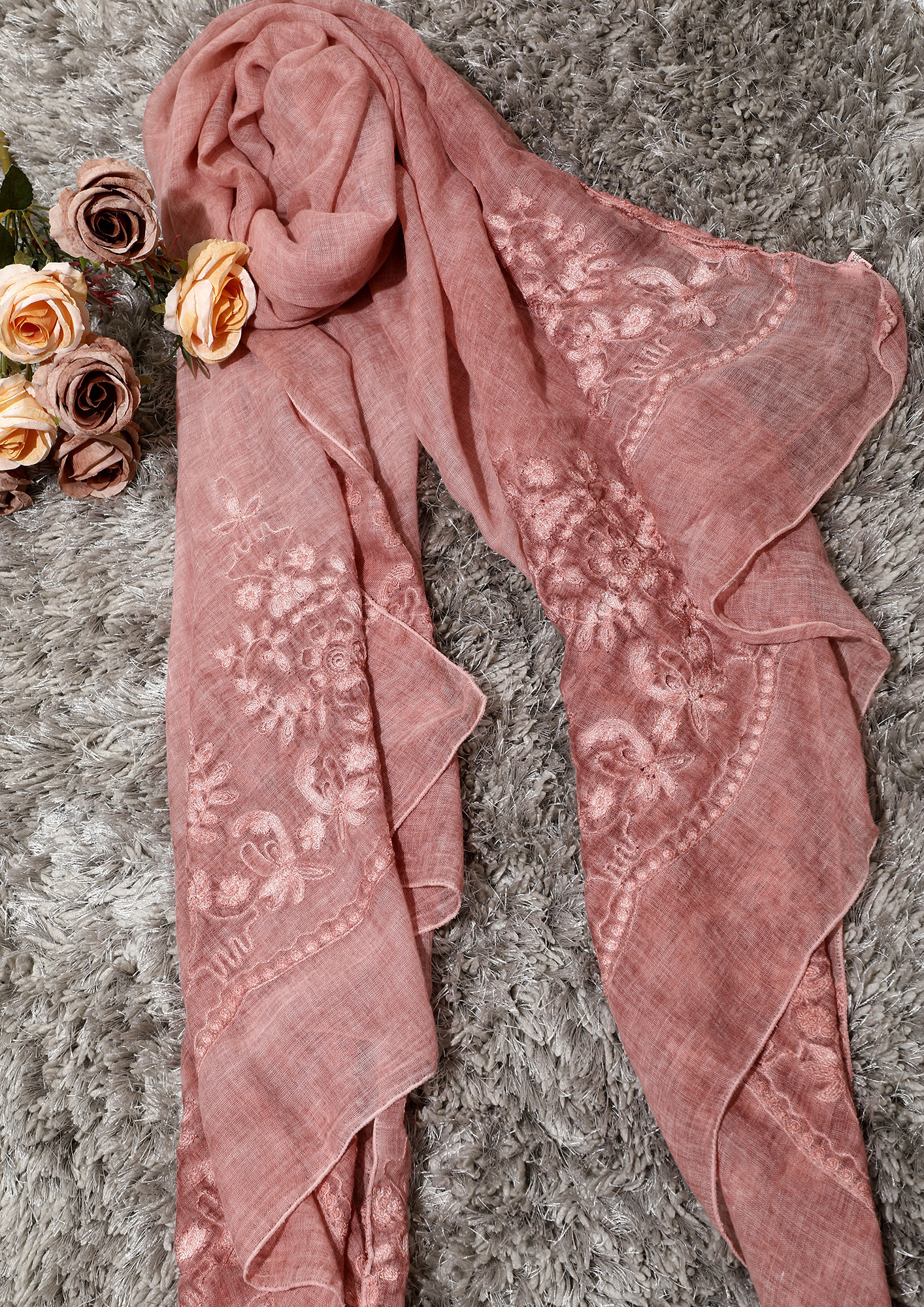 STRAWBERRY MUSINGS PINK SCARF