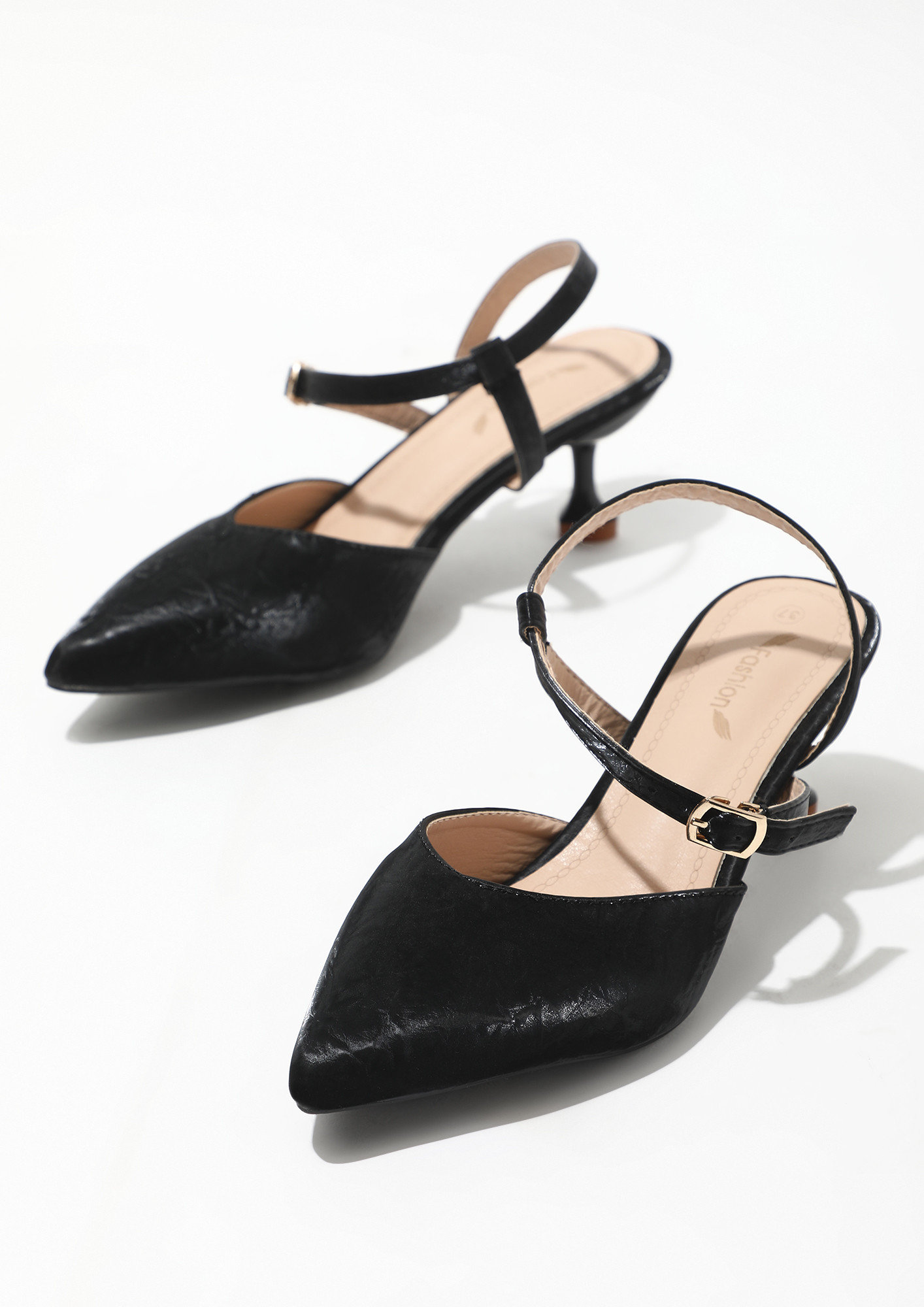 A TOUCH OF CUTENESS BLACK HEELED SANDALS