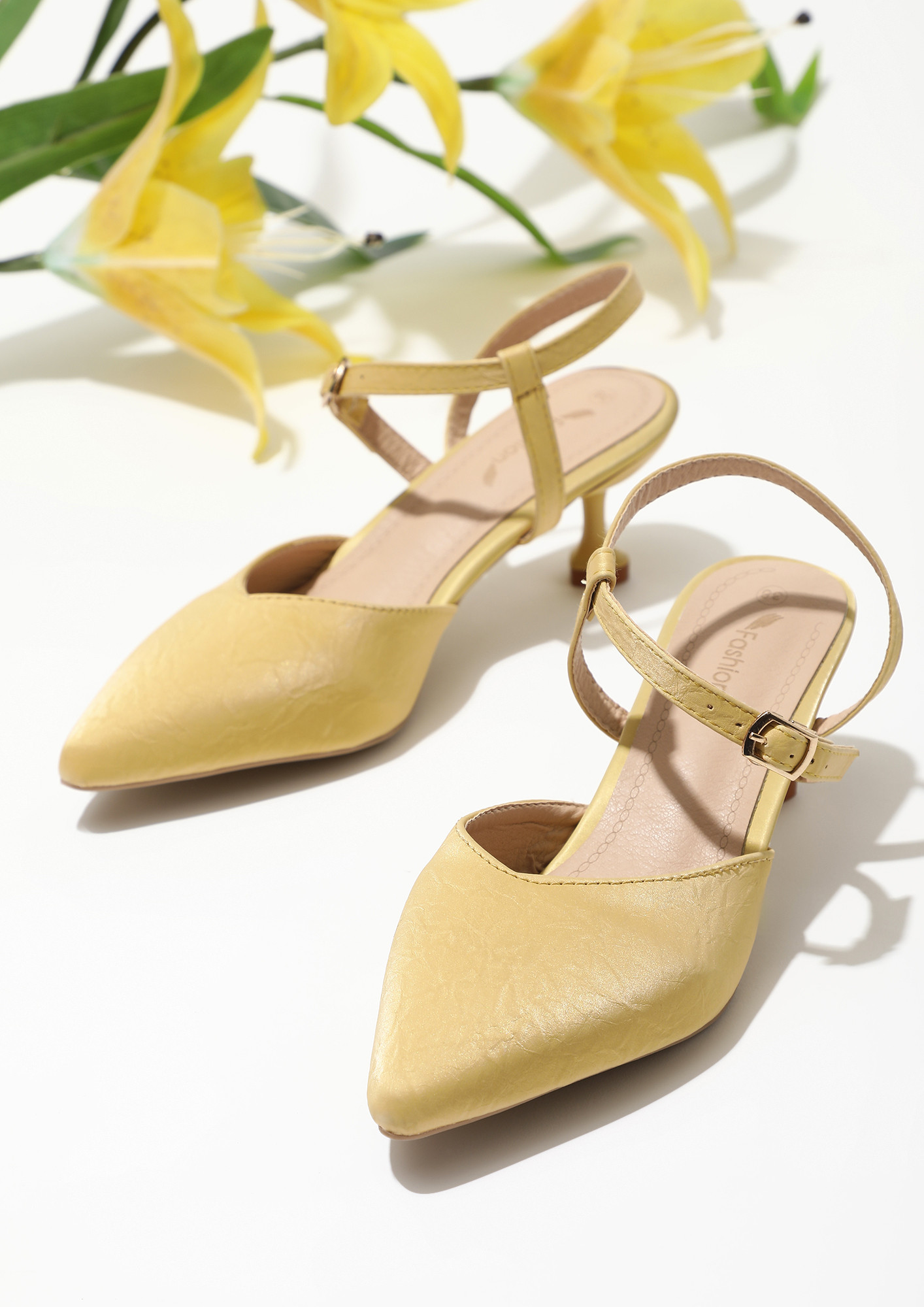 A TOUCH OF CUTENESS YELLOW HEELED SANDALS