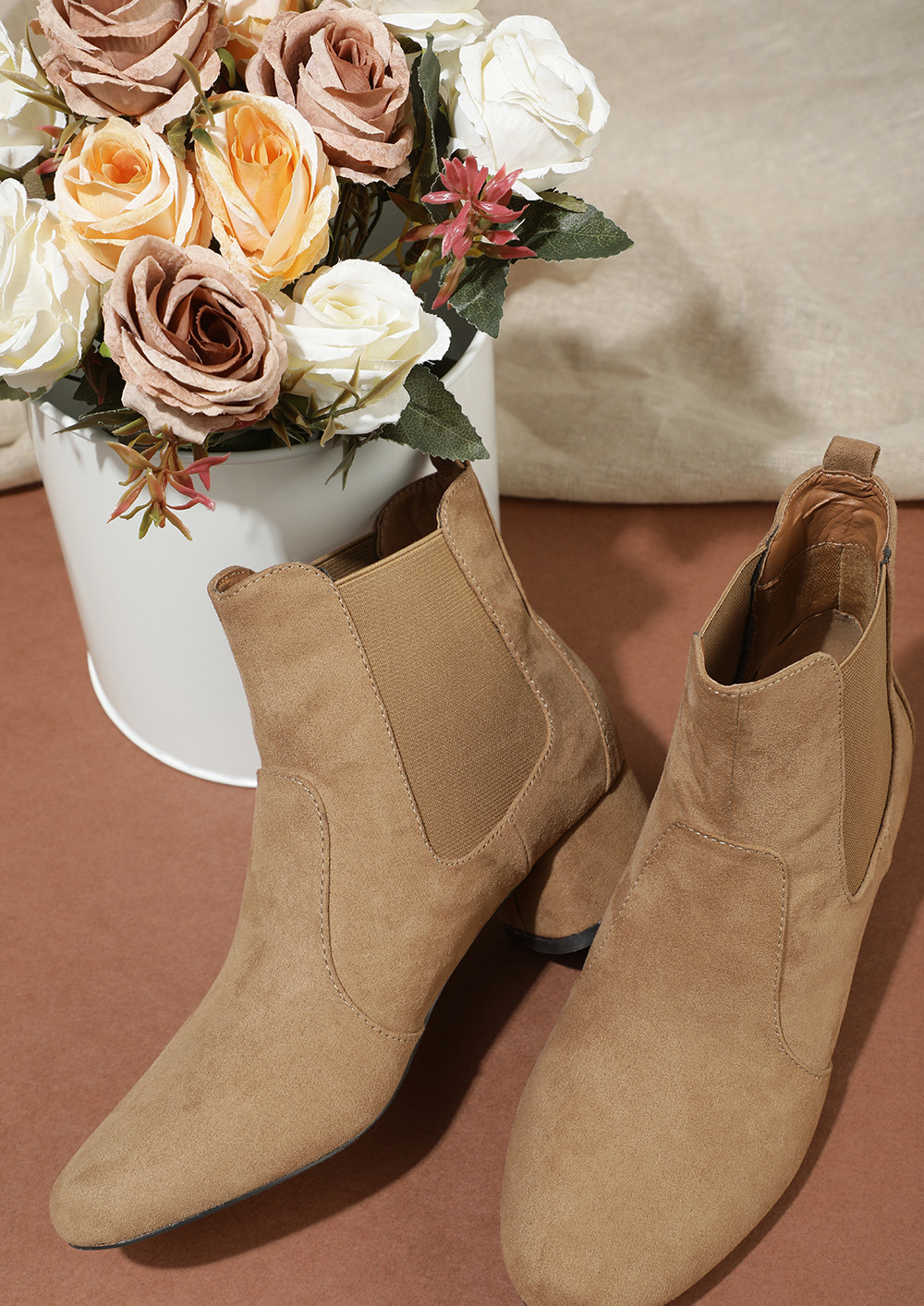 Keeping It Real Low-key Khaki Ankle Boots