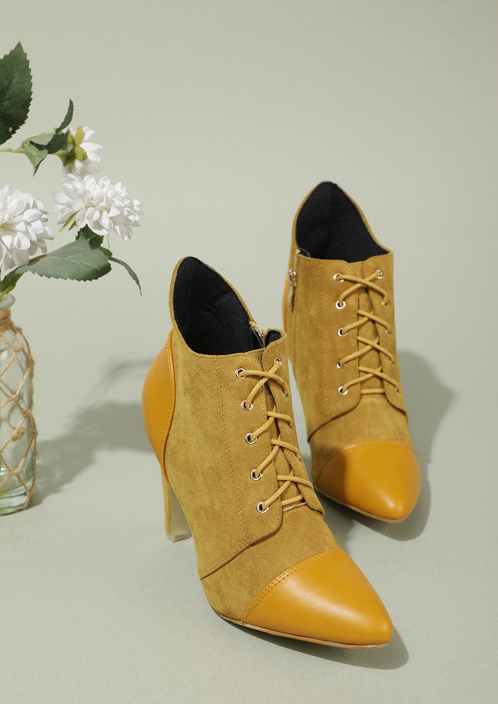 BE UNCONVENTIONAL MUSTARD YELLOW BOOTS