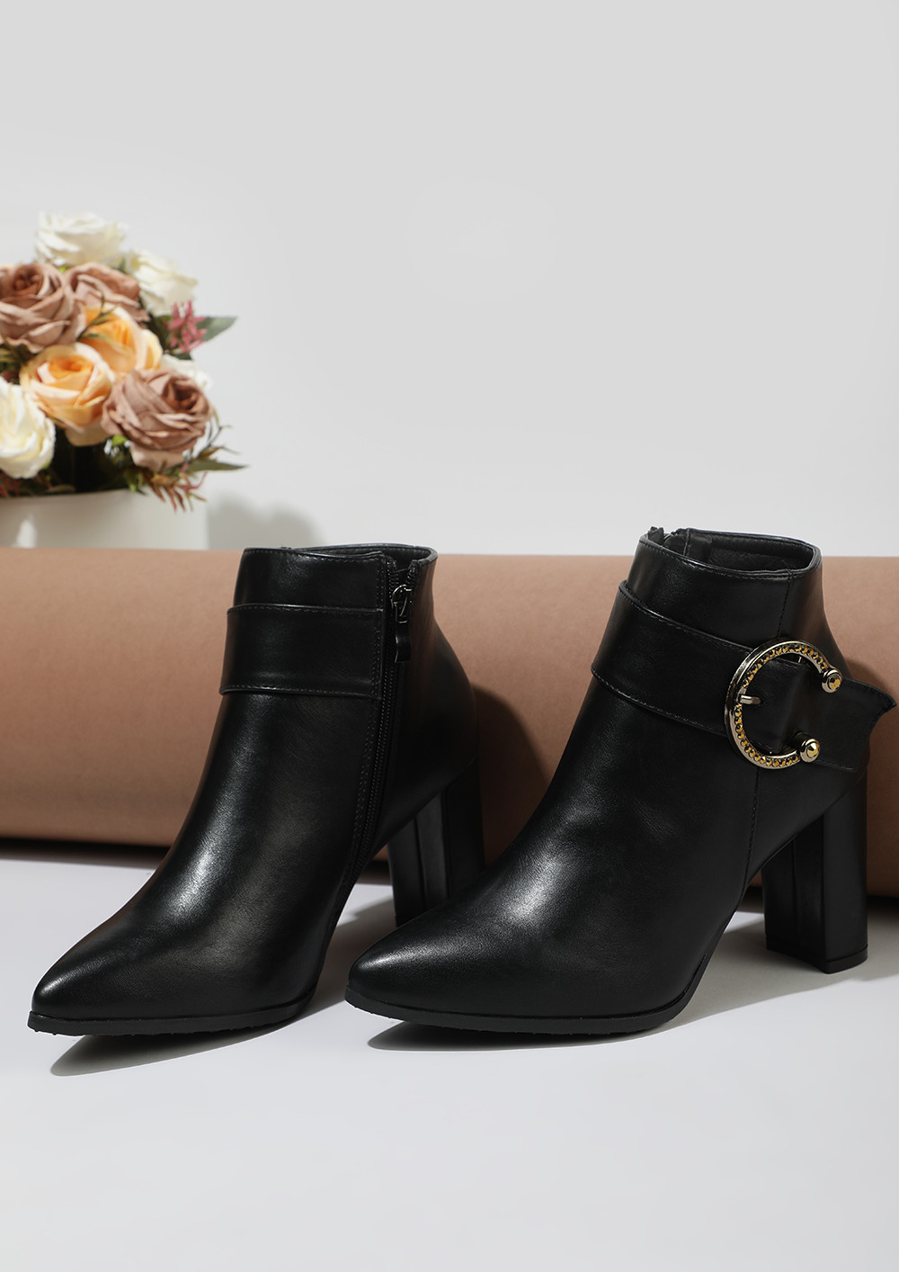 BETWEEN DESK-TO-DINNER BLACK ANKLE BOOTS