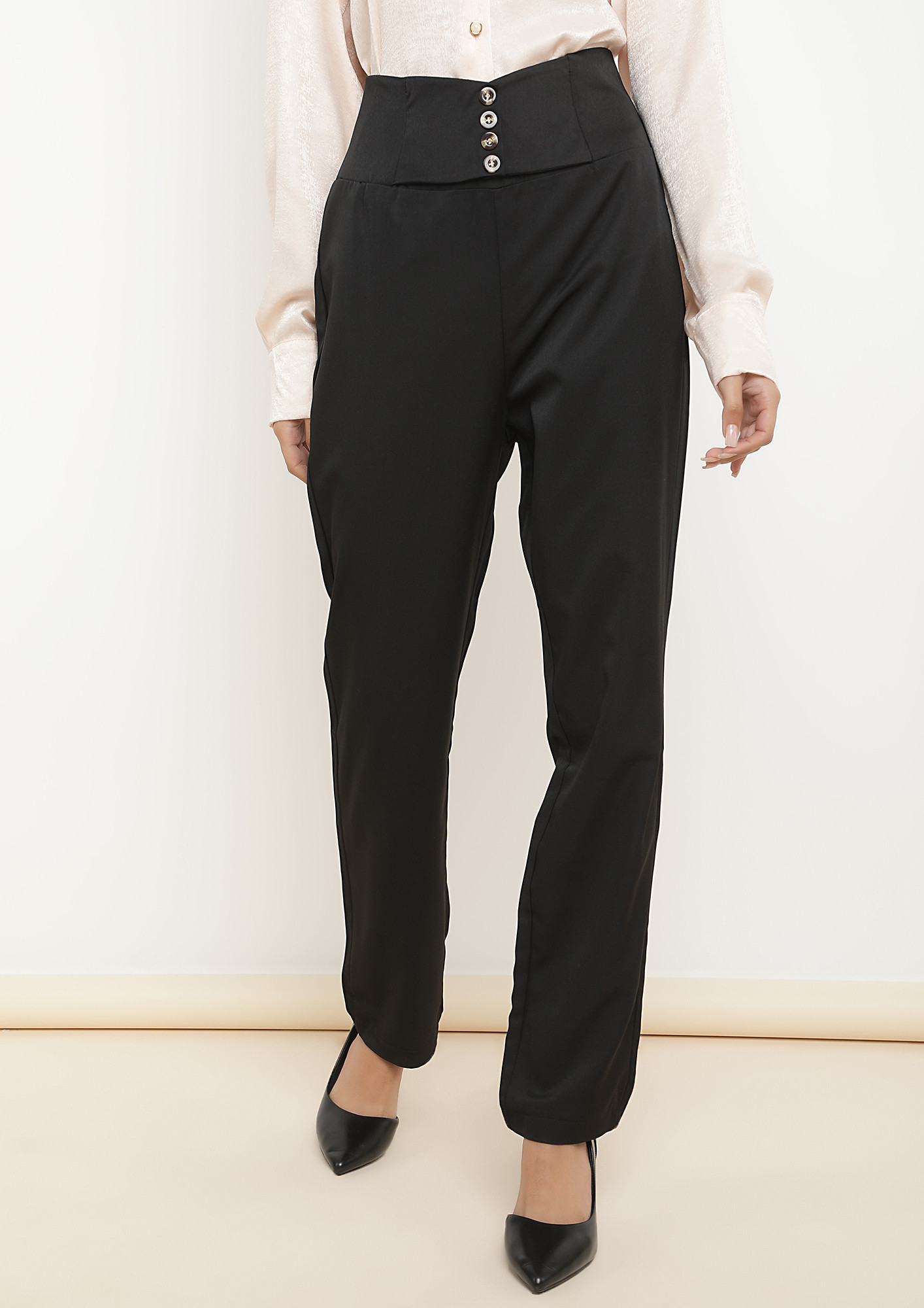 BUSY HOUR WOES BLACK PEG LEG TROUSERS