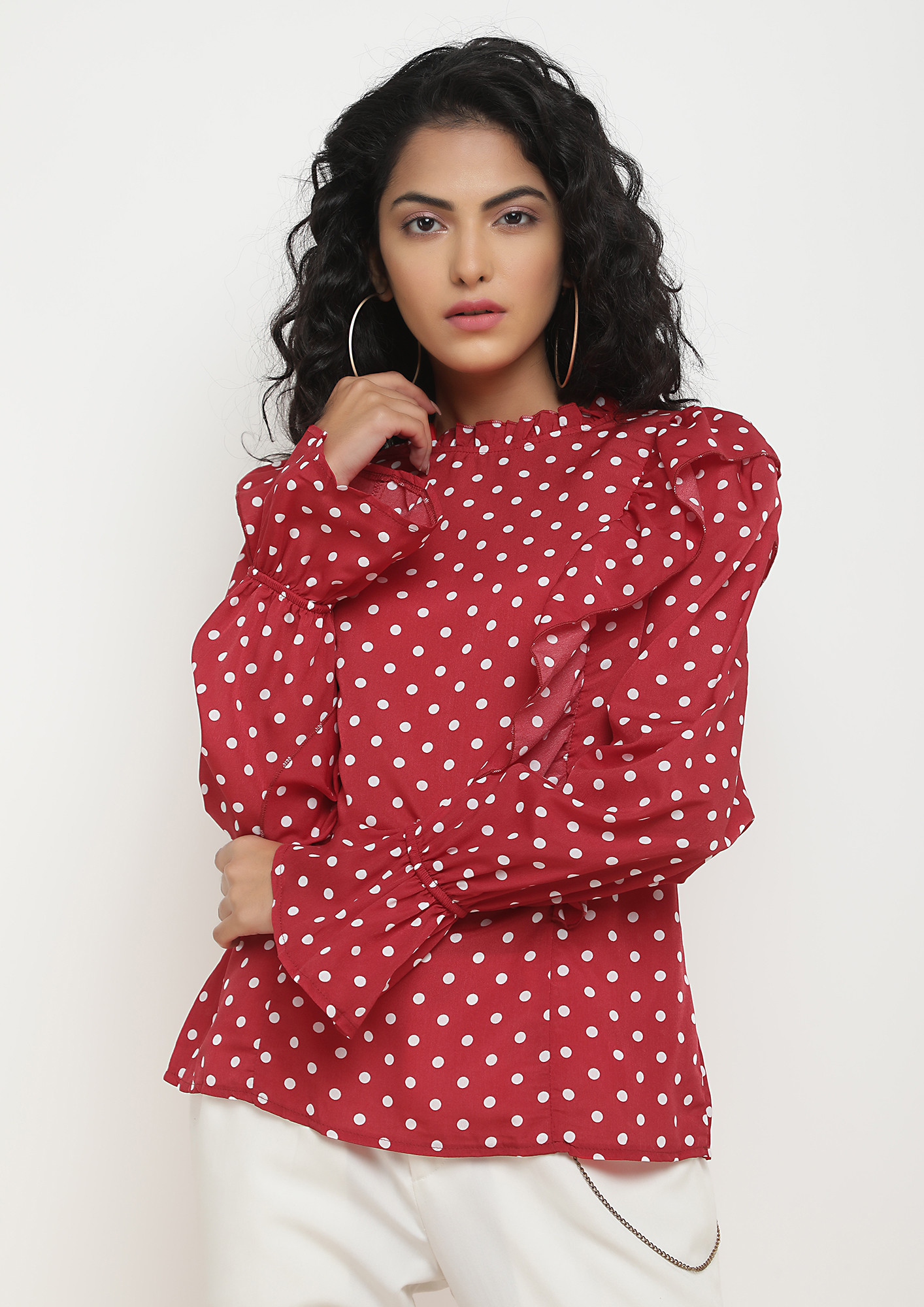 FINDING SWEET SPOTS RED BLOUSE