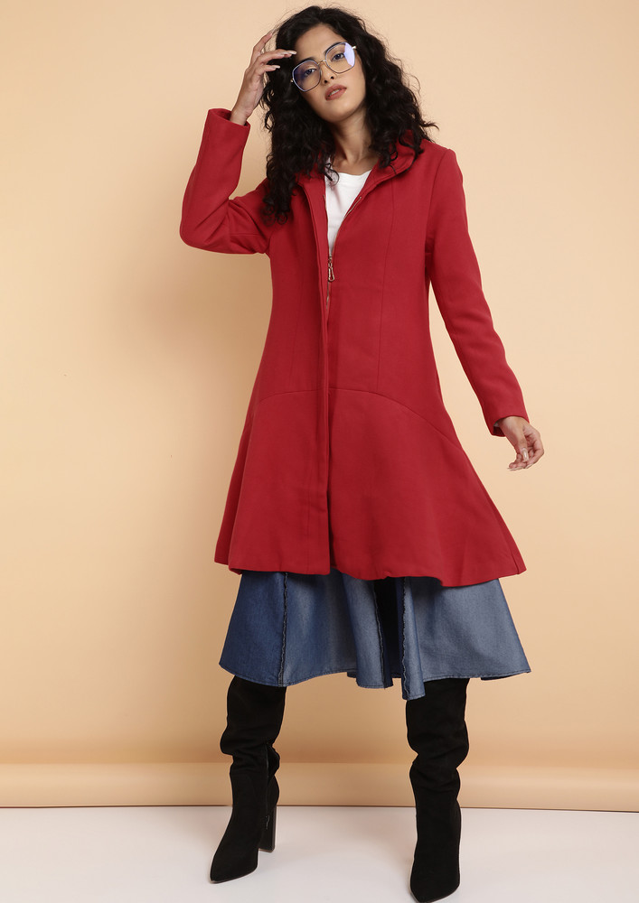 Power Play In Red Overcoat