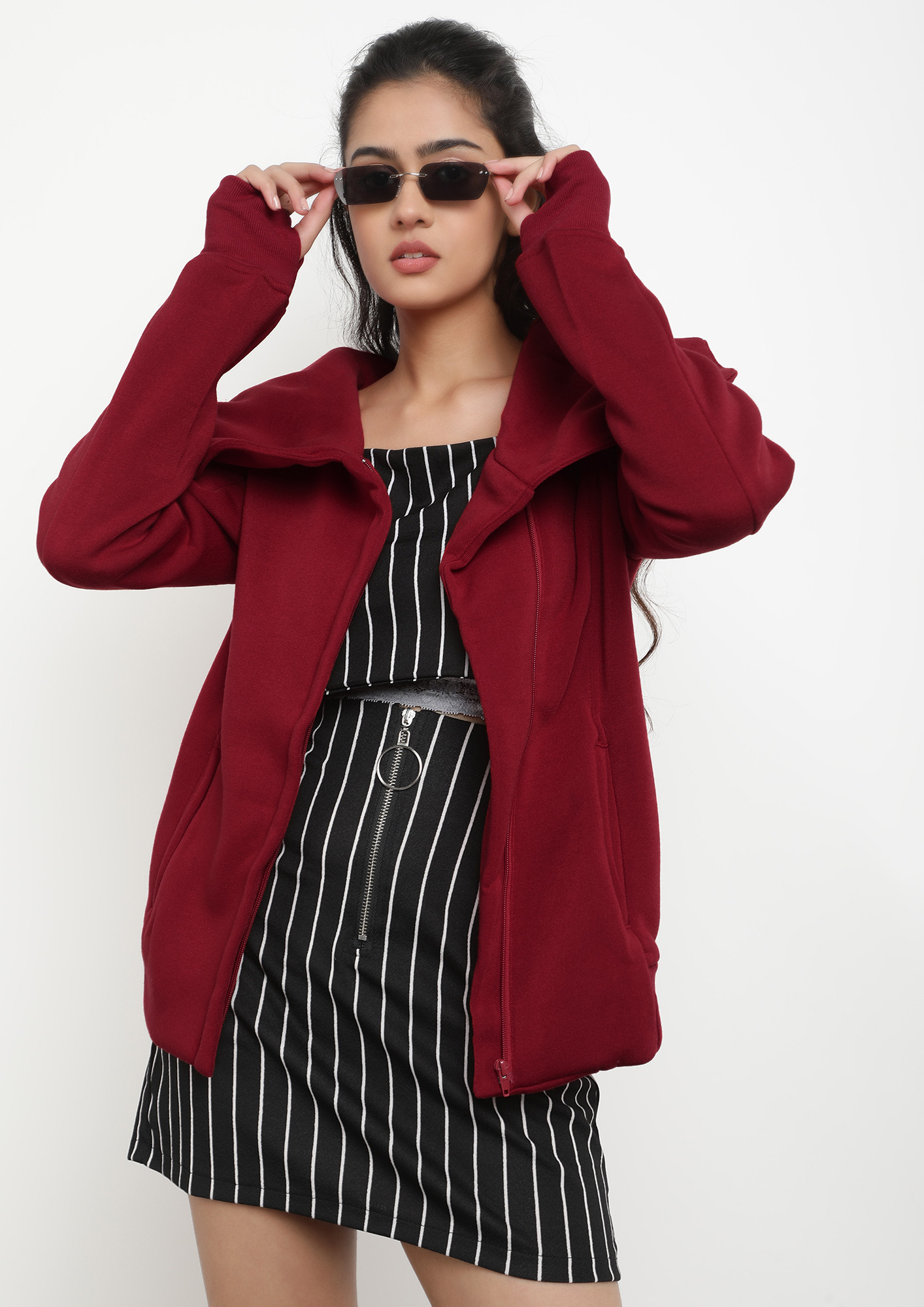 JUST A COSY FEEL WINE RED JACKET