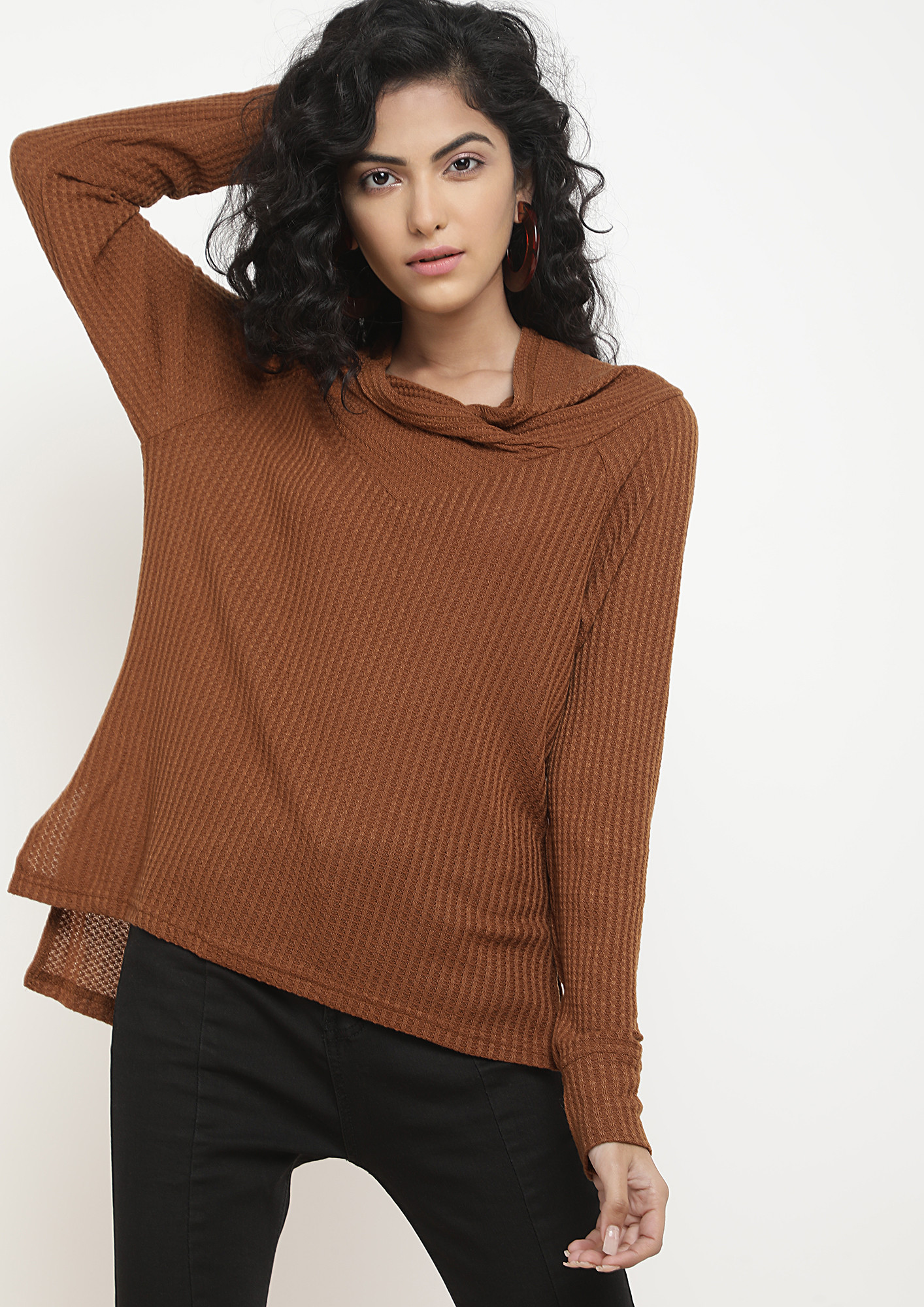 IN THIN AIR TAN KNITTED TOP