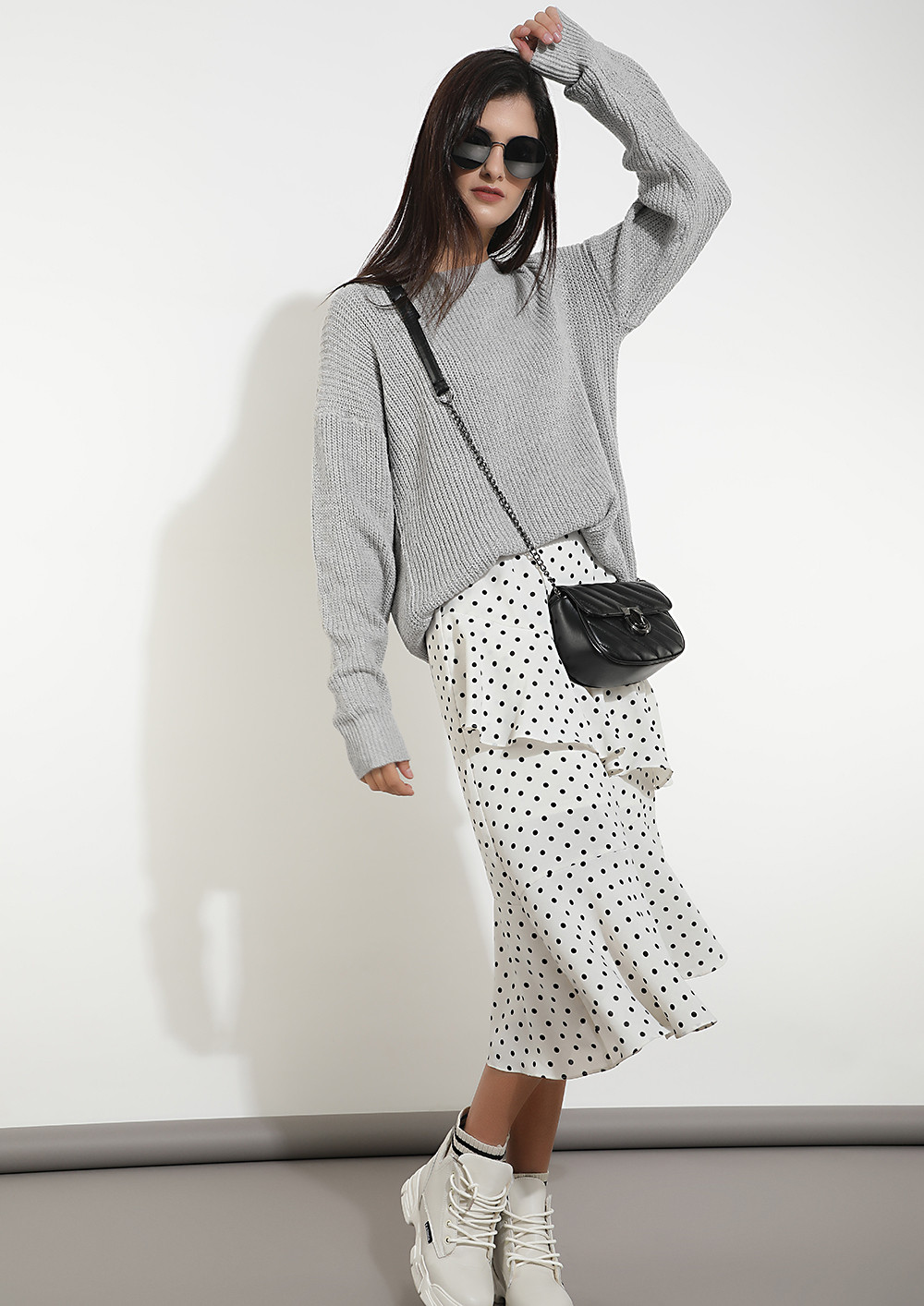 SERIOUSLY SCALLOPED GREY JUMPER