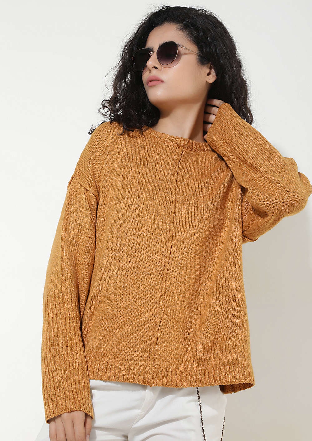 AGAINST THE COLD WIND MUSTARD JUMPER