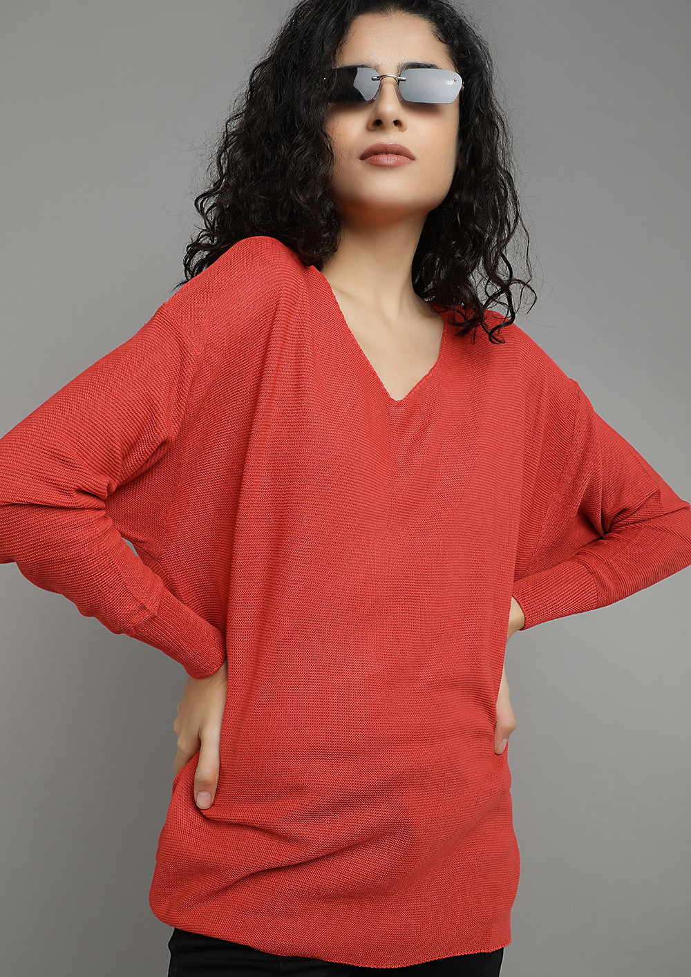FLYING WITH BATWINGS RED TUNIC TOP