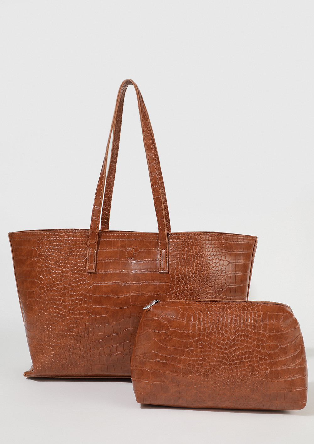 ATTENTION PLEASE TAN BROWN TOTE BAG
