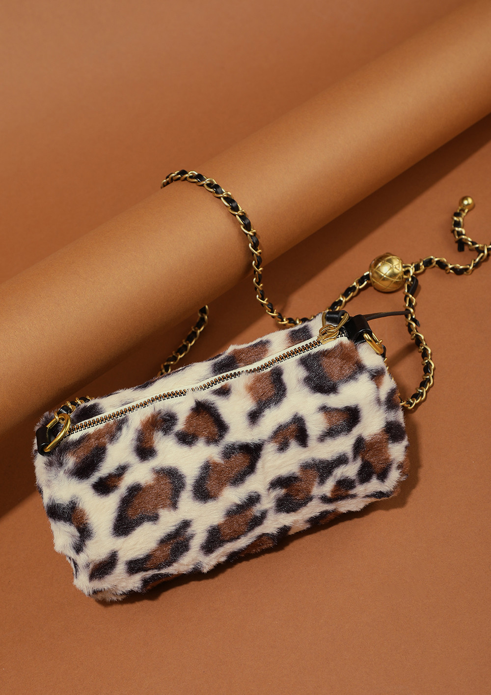 DON'T TAME THIS LEOPARD BEIGE CYLINDRICAL SLING