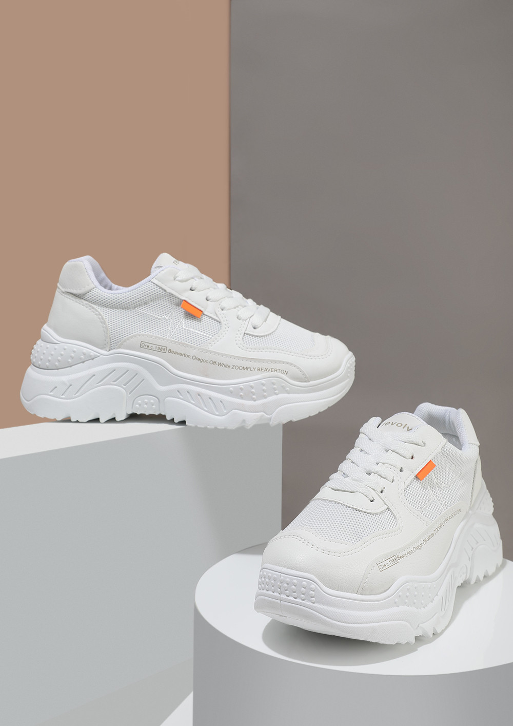 moron count up tsunami Buy REVOLVE AROUND sports White chunky sneakers for Women Online in India