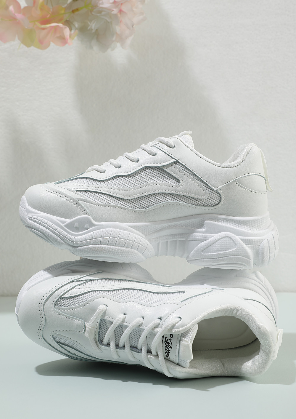 AT THE SIDEWALK WHITE CHUNKY TRAINERS
