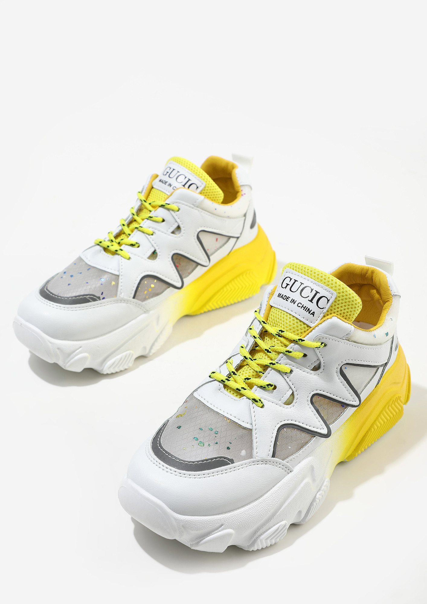 LAID ON THE COLOUR TRAILS YELLOW TRAINER