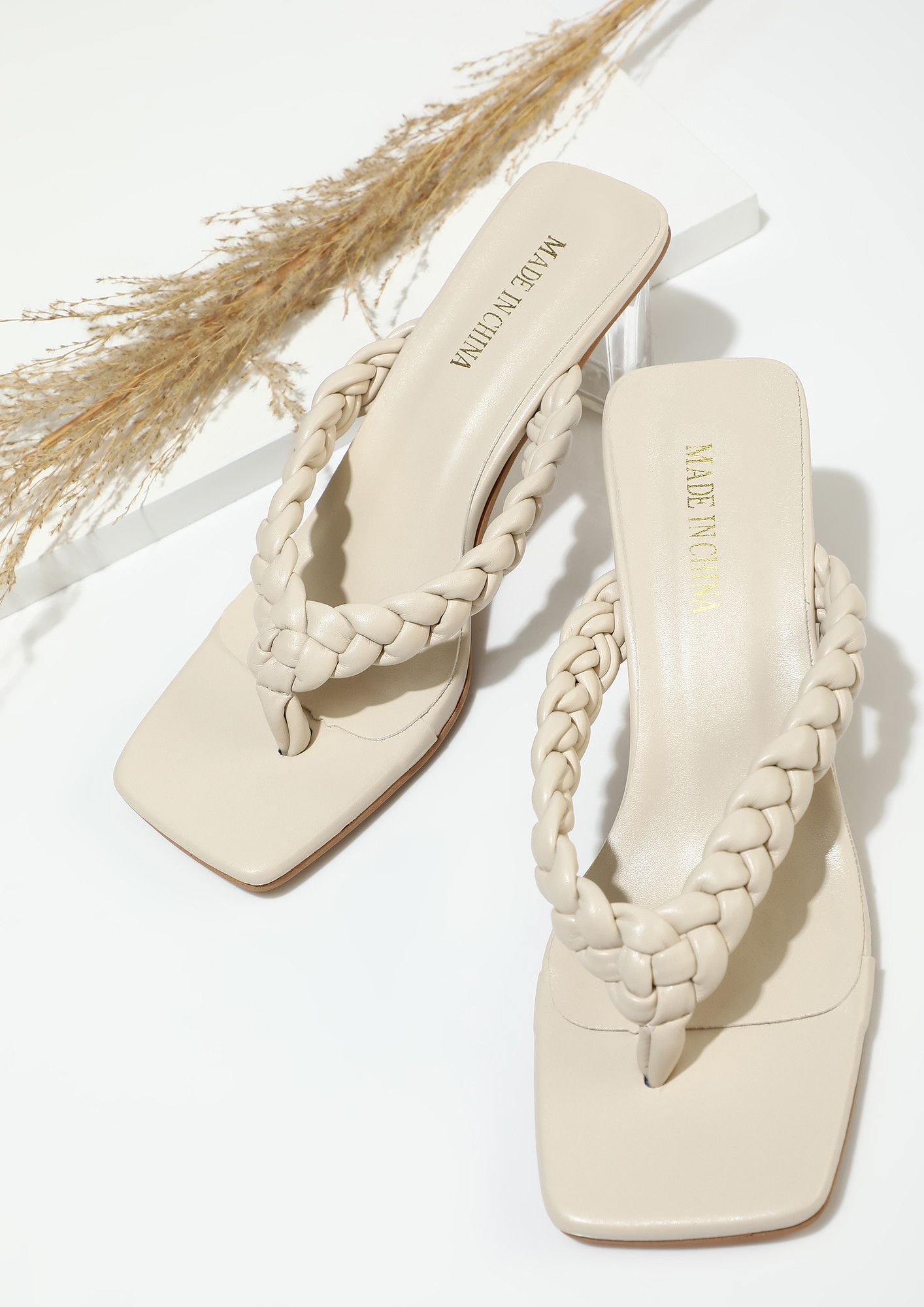 TIE TOGETHER BY FATE BEIGE HEELED SANDALS