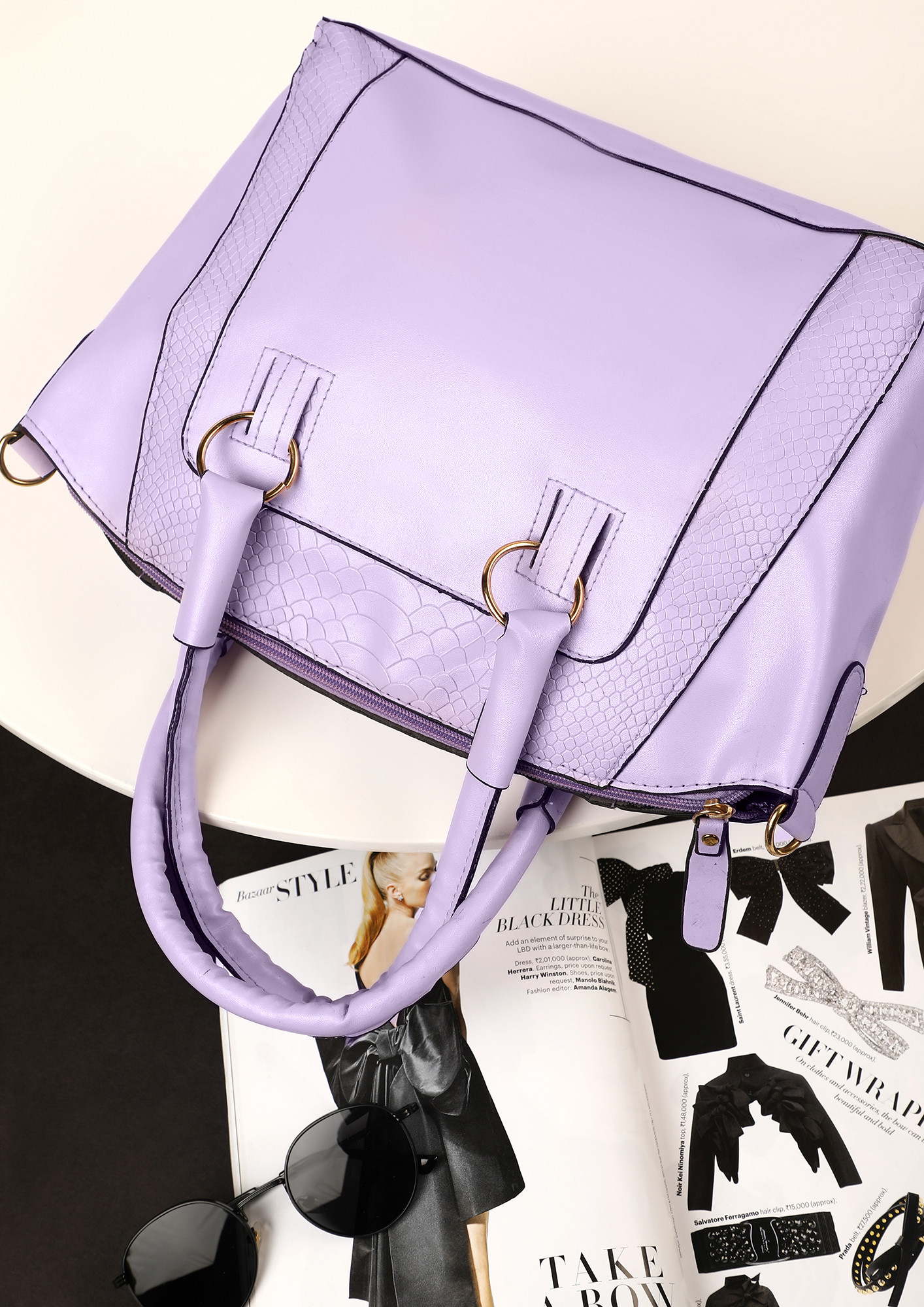 Buy ALL RUCHED PURPLE SOLID CUTE PURSE for Women Online in India