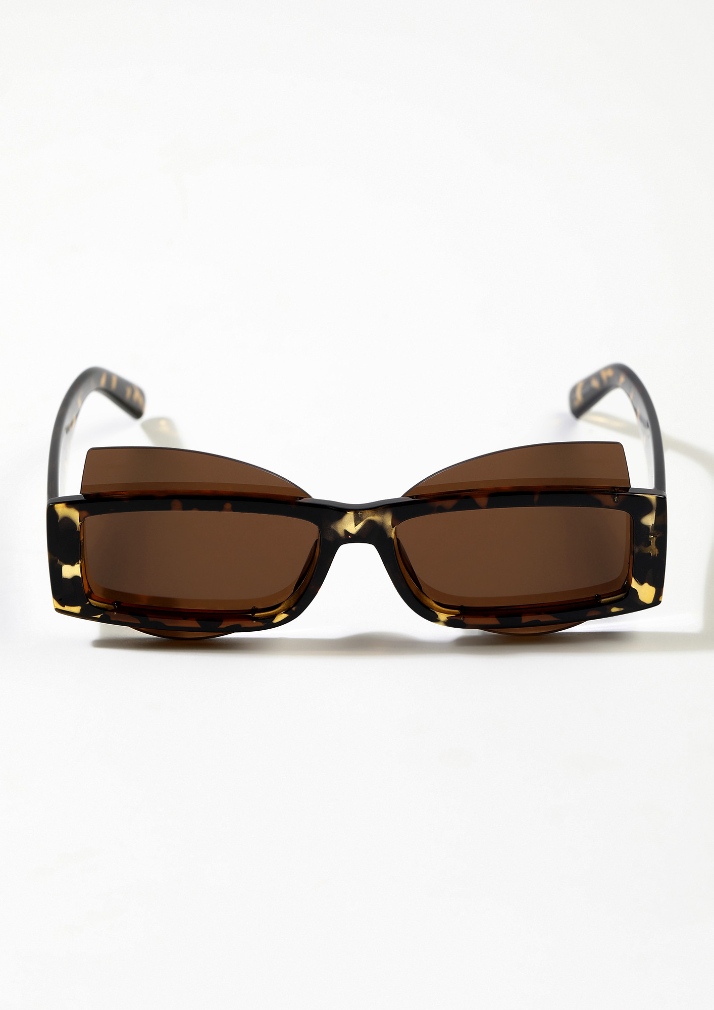 DOUBLE TROUBLE AMBER BROWN SUNGLASSES