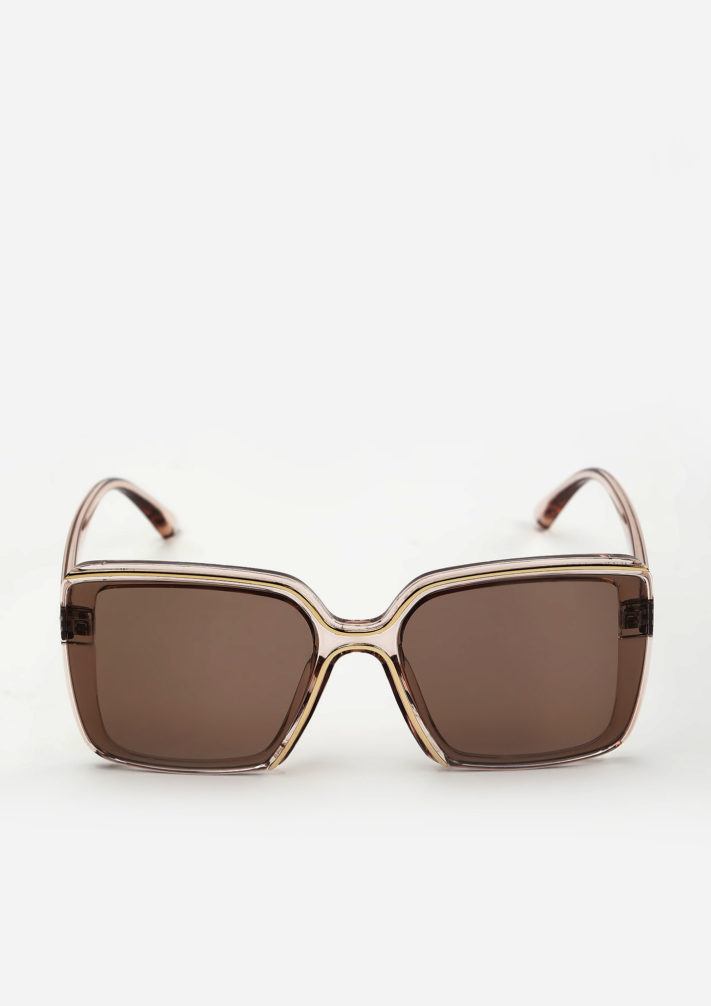 The Summer Shield Light Brown Retro Sunglasses
