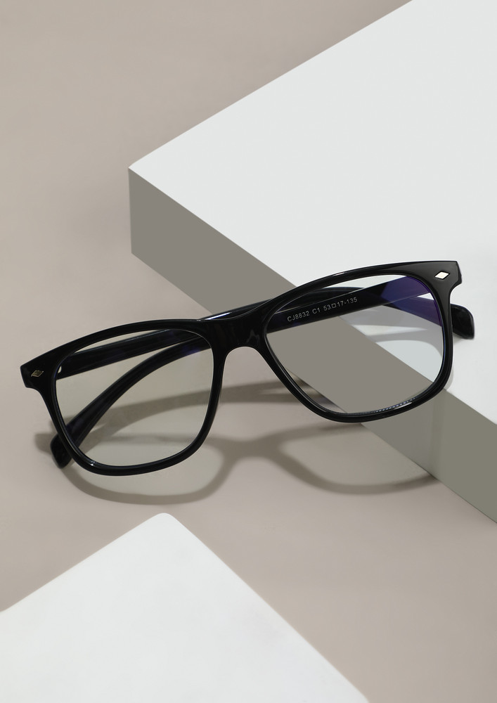 Get The Nerdy Look Black Square Frame Sunglasses