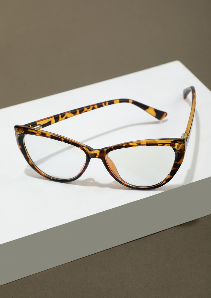 You've Got To Roar Amber Cateye Glasses