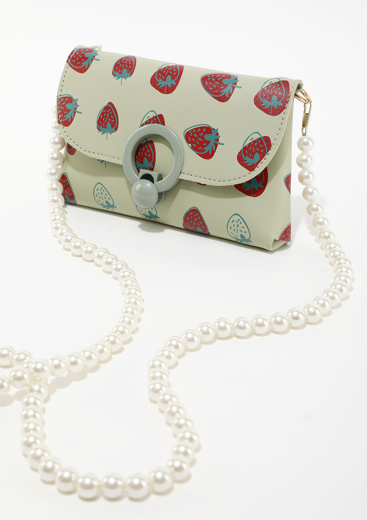 STRAWBERRY MY FAVOURITE GREEN SLING BAG