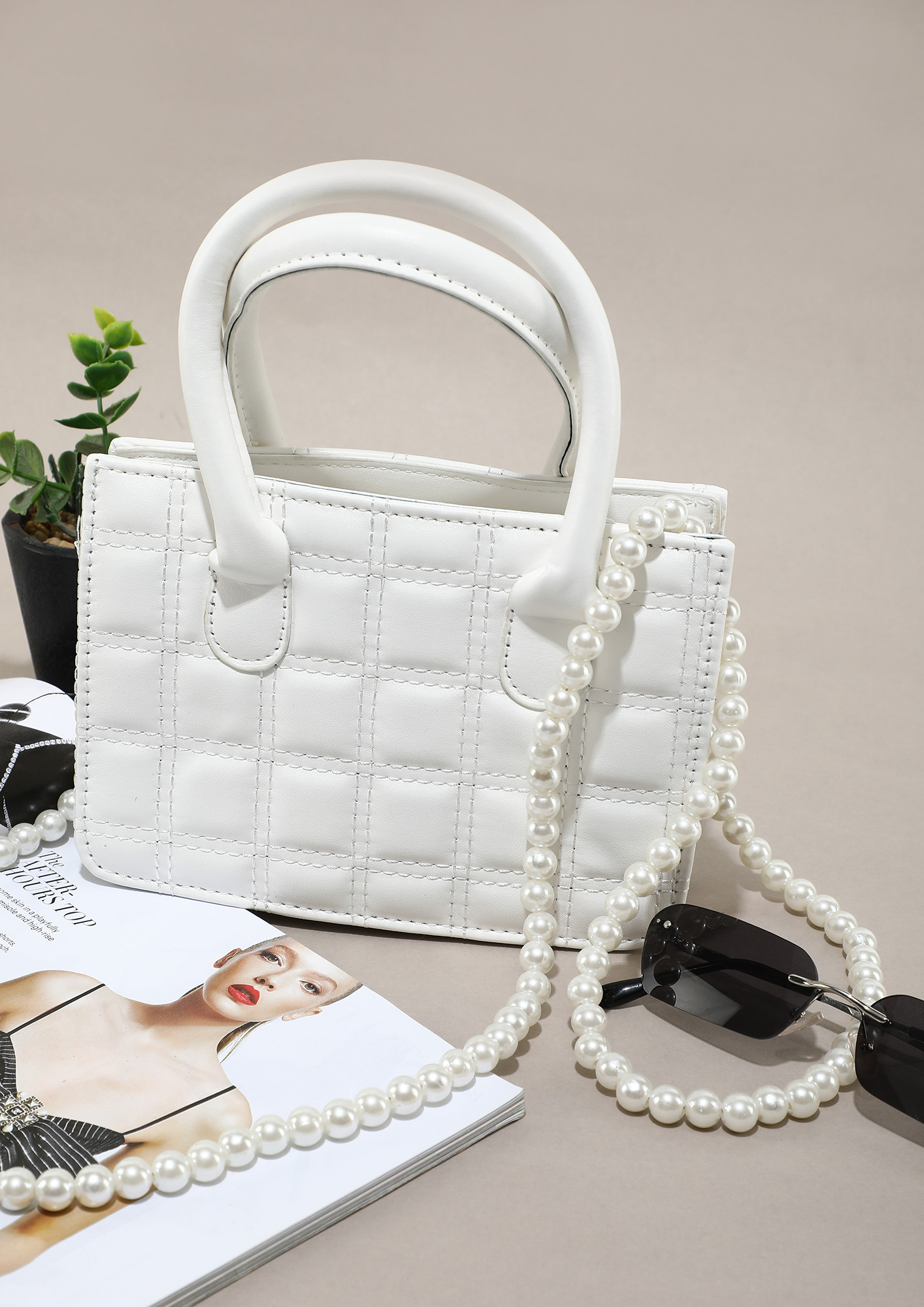 MY PEARLY IS ALWAYS WITH ME WHITE SLING BAG