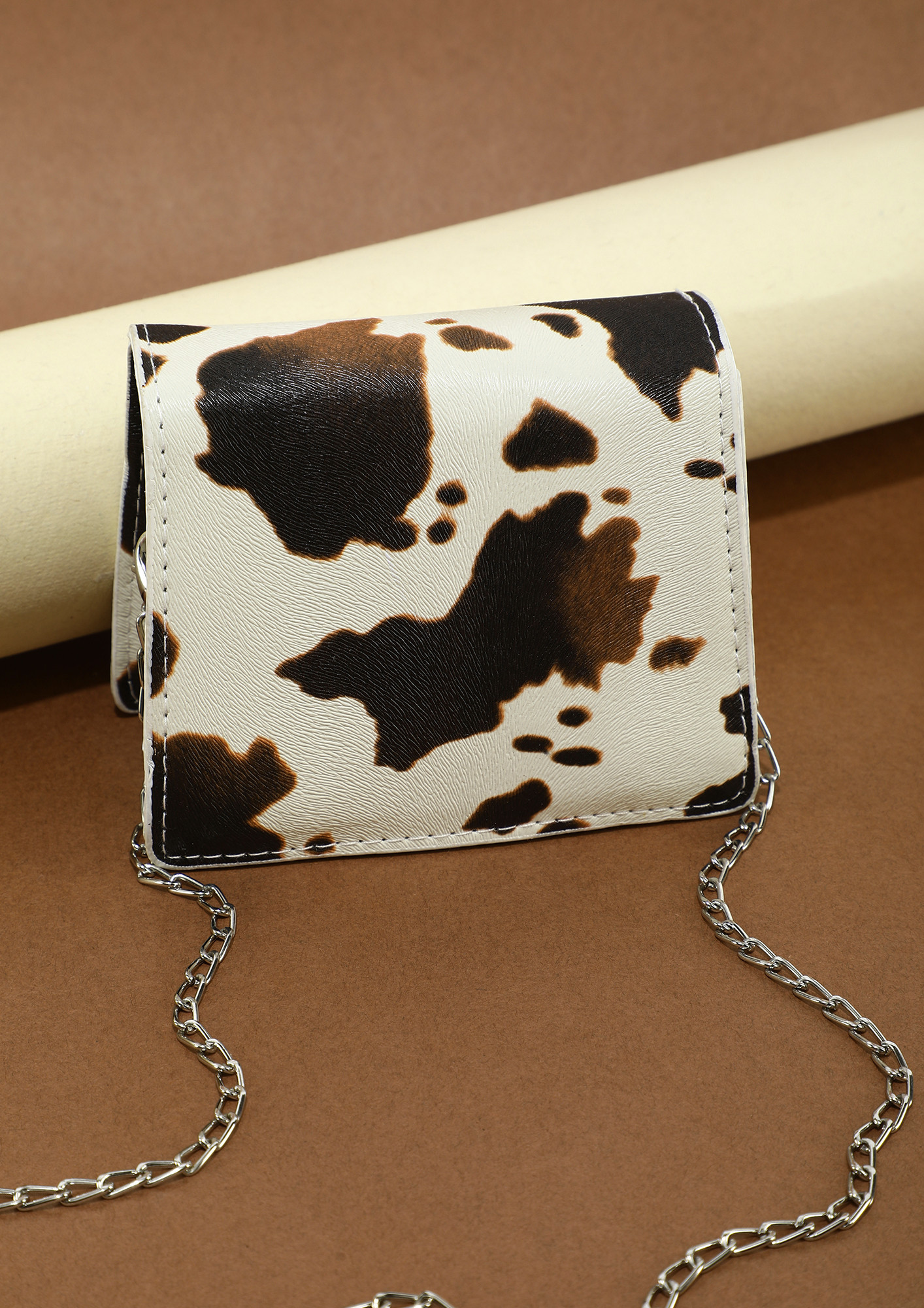 BY MY SIDE ALL THE TIME COW WHITE SLING BAG
