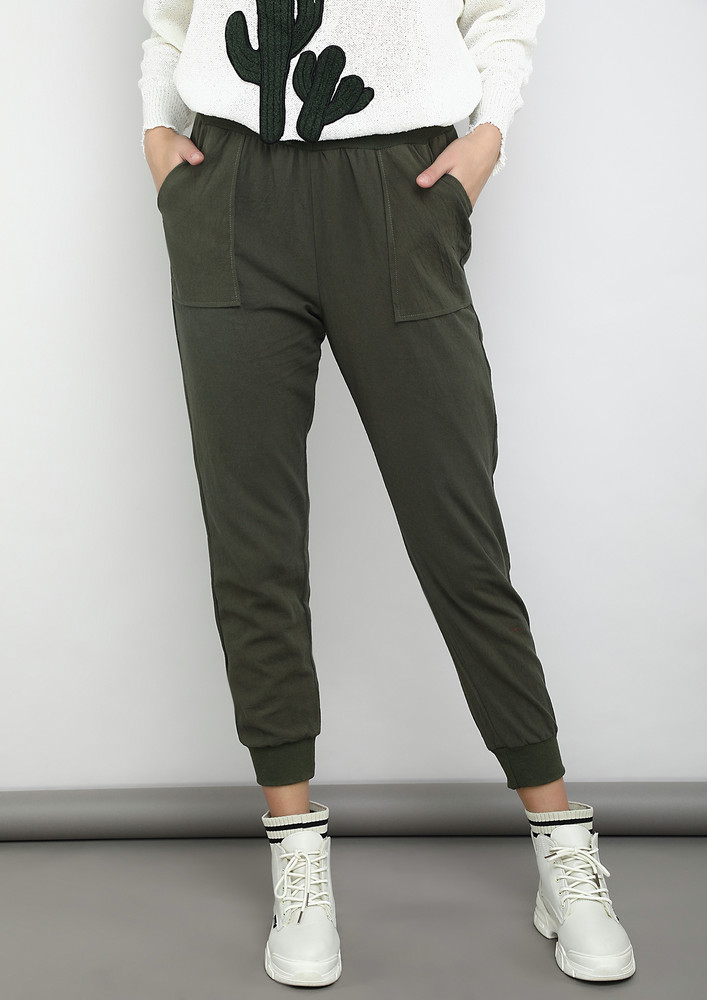 Chasing Dreams Army Green Trousers