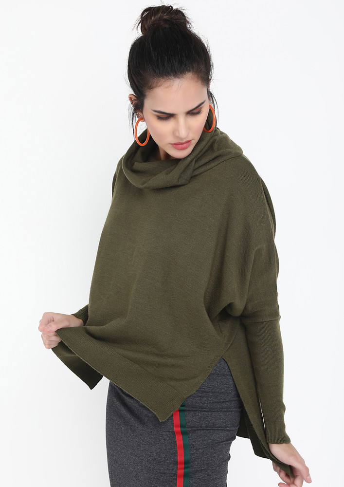 Rock And Roll Army Green Jumper