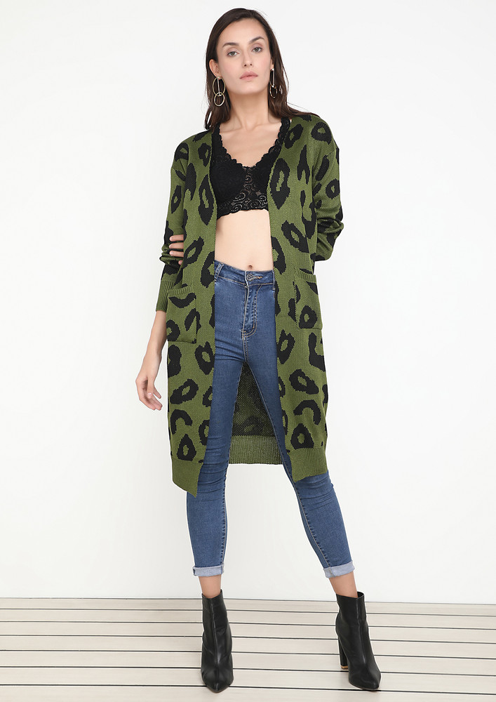I've Spotted It Army Green Shrug