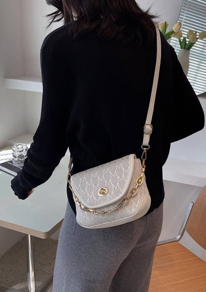 QUIRKINESS AND YOU WHITE SLING BAG